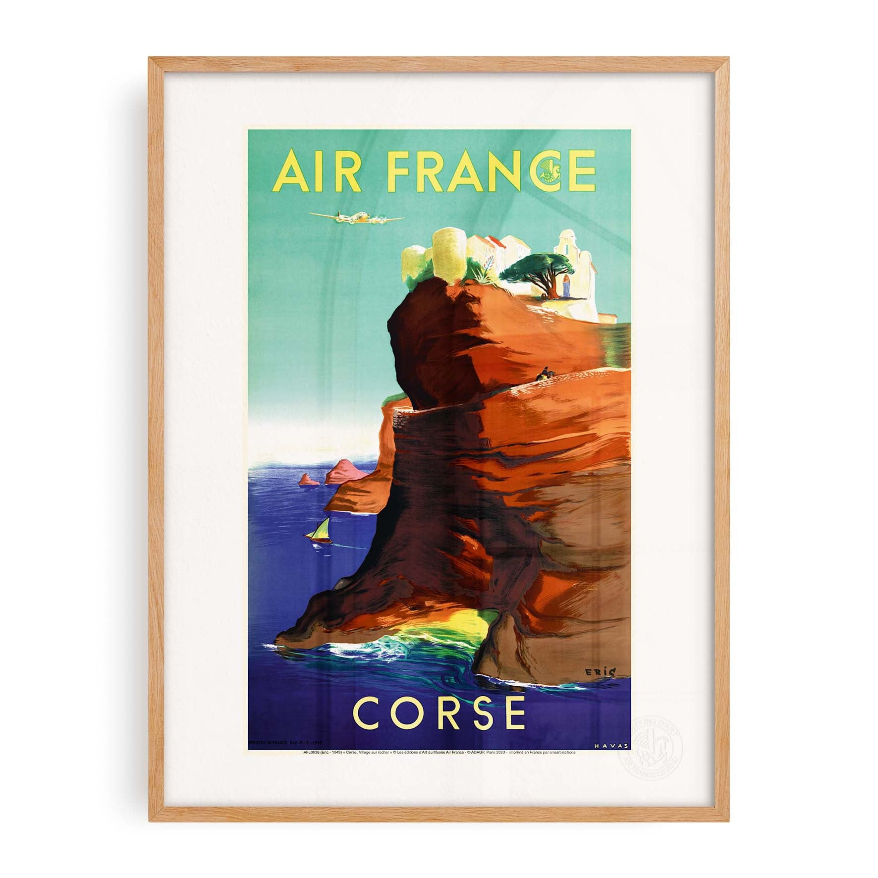 Affiche Air France - Corse, Village sur le rocher