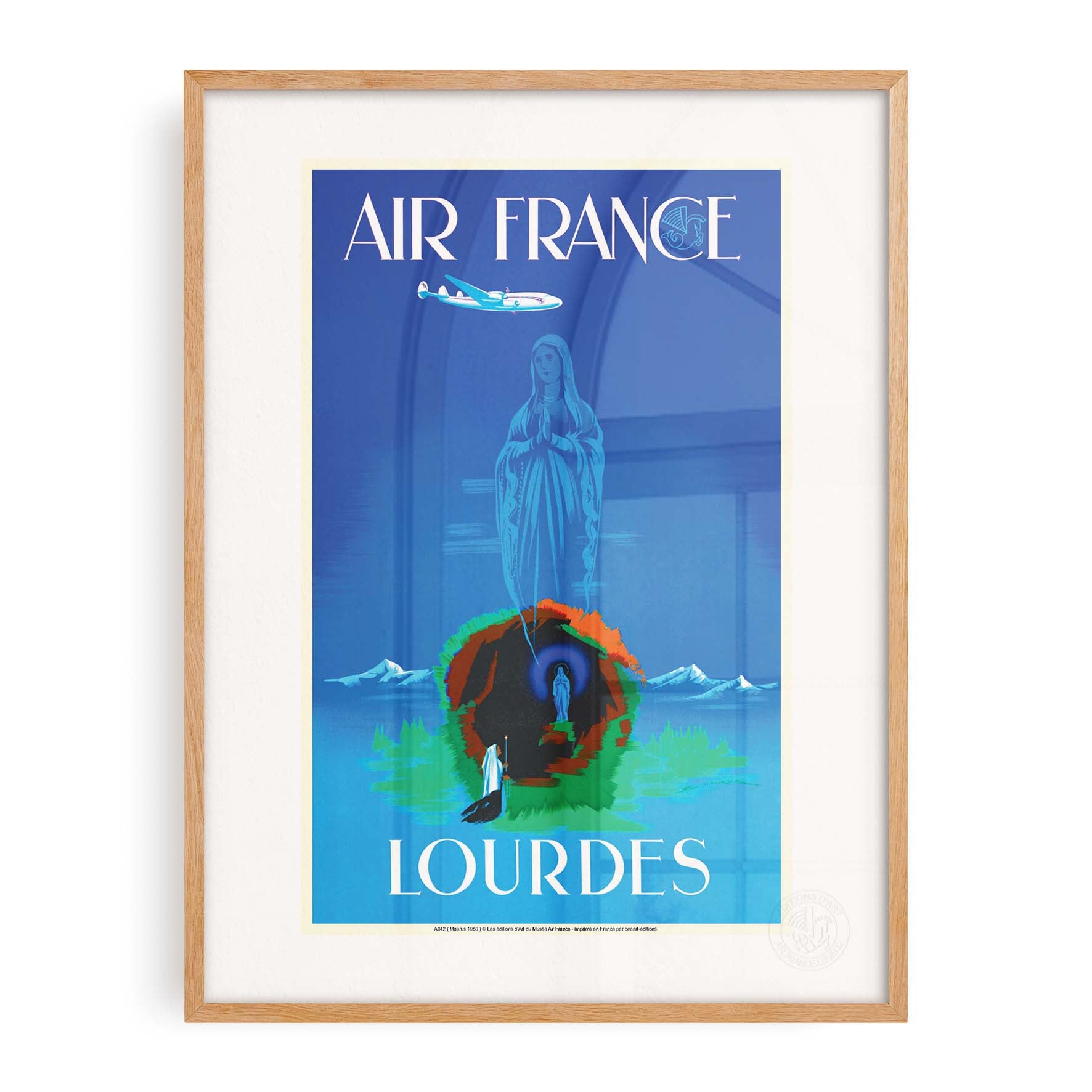 Affiche Air France - Lourdes
