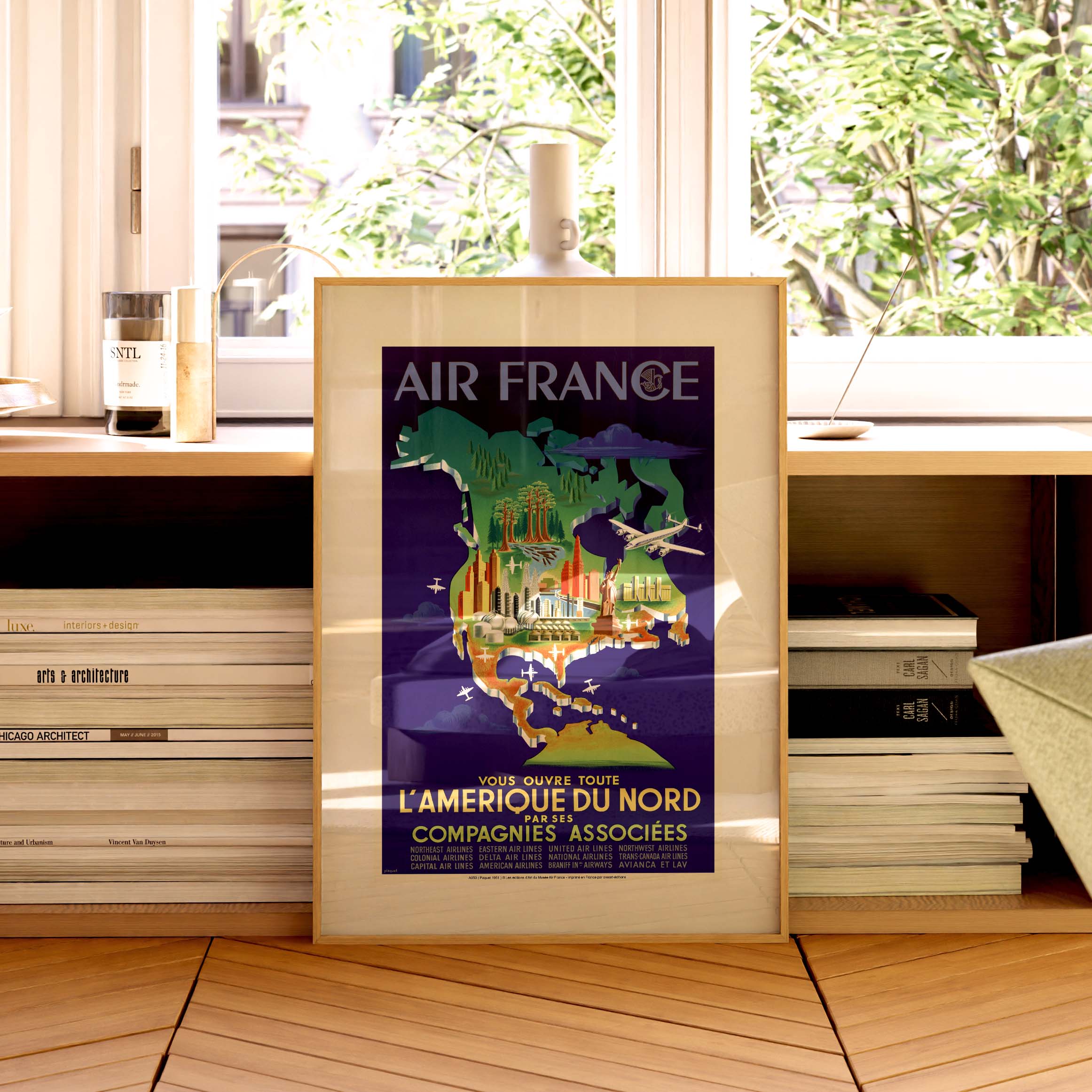 Affiche Air France - L'Amérique du Nord-oneart.fr
