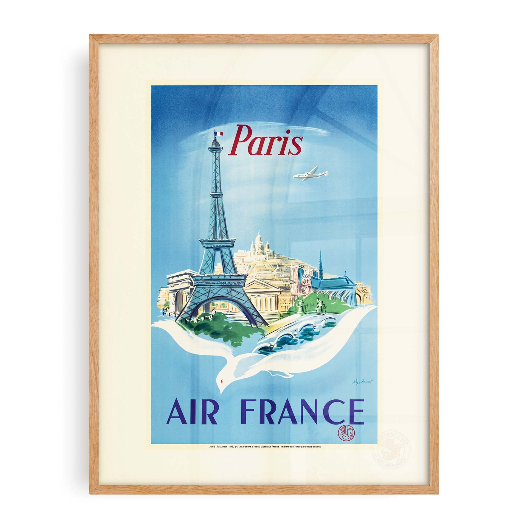 Affiche Air France - Paris Tour Eiffel, colombe-oneart.fr