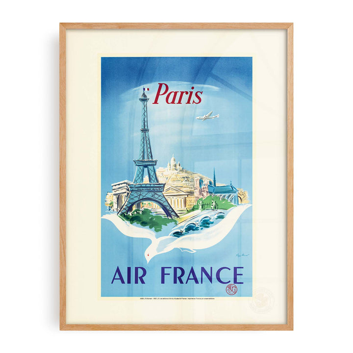 Air France poster - Paris Eiffel Tower, dove