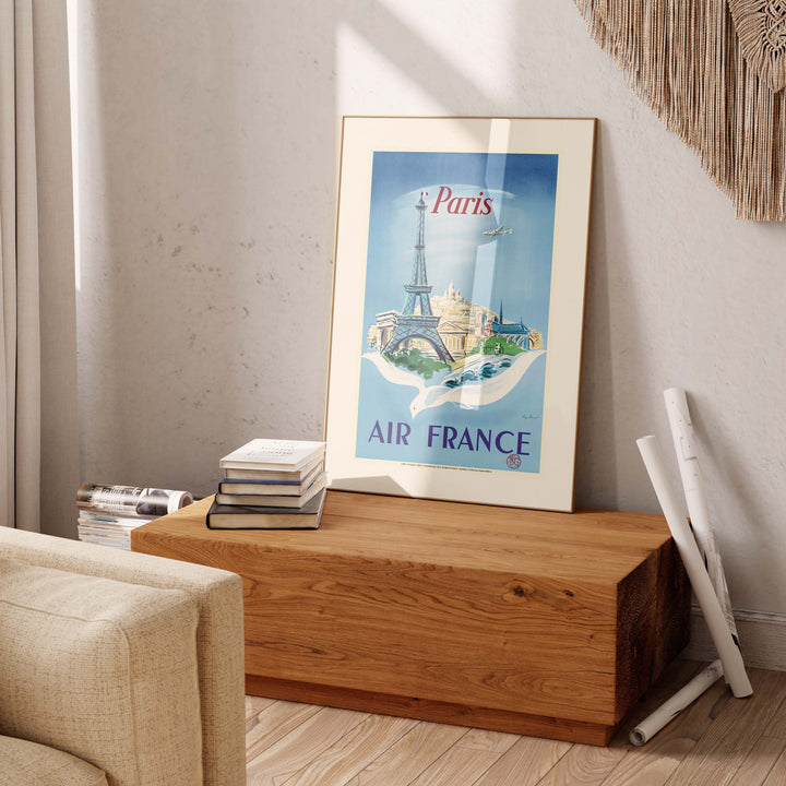 Air France poster - Paris Eiffel Tower, dove