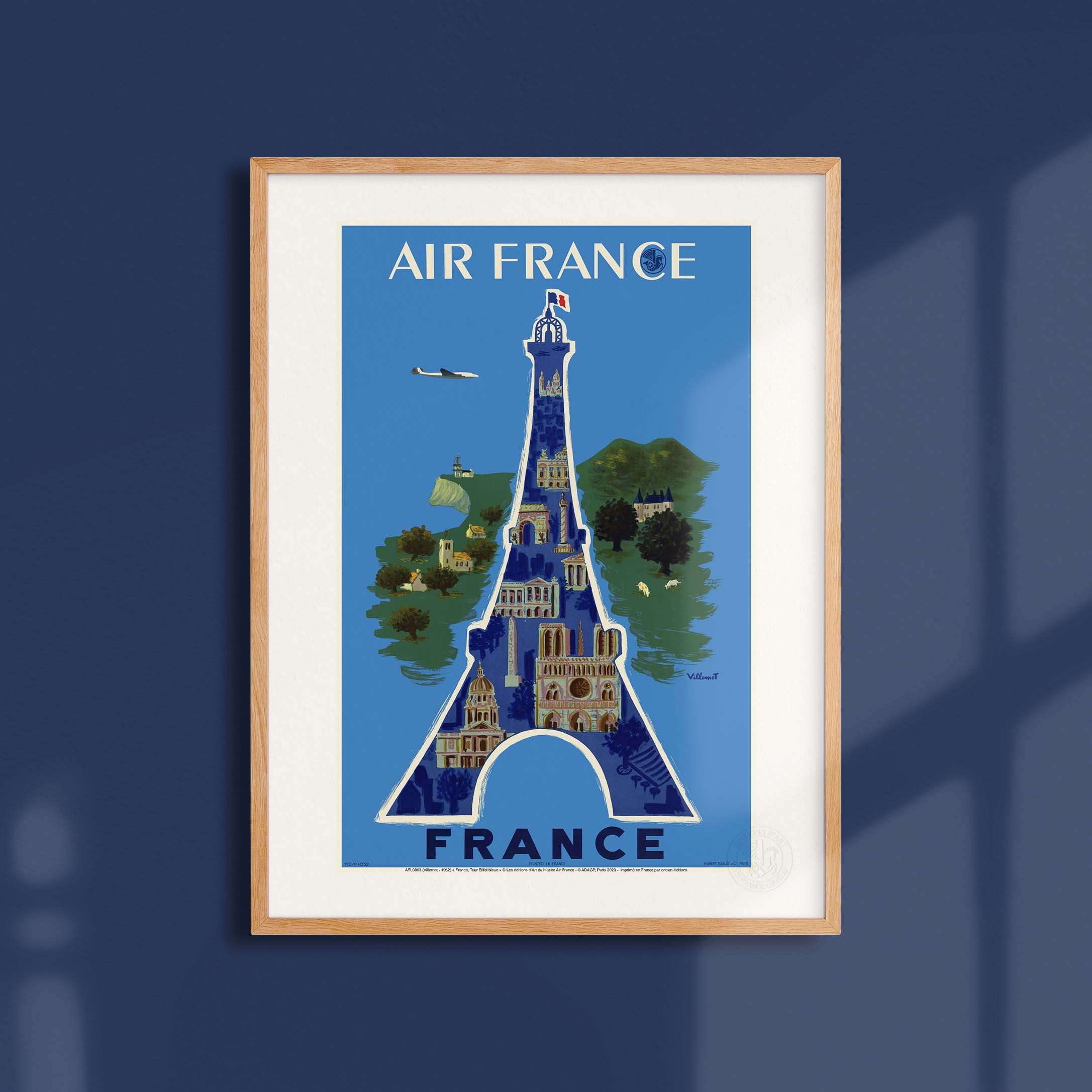 Affiche Air France - France, Tour Eiffel bleue