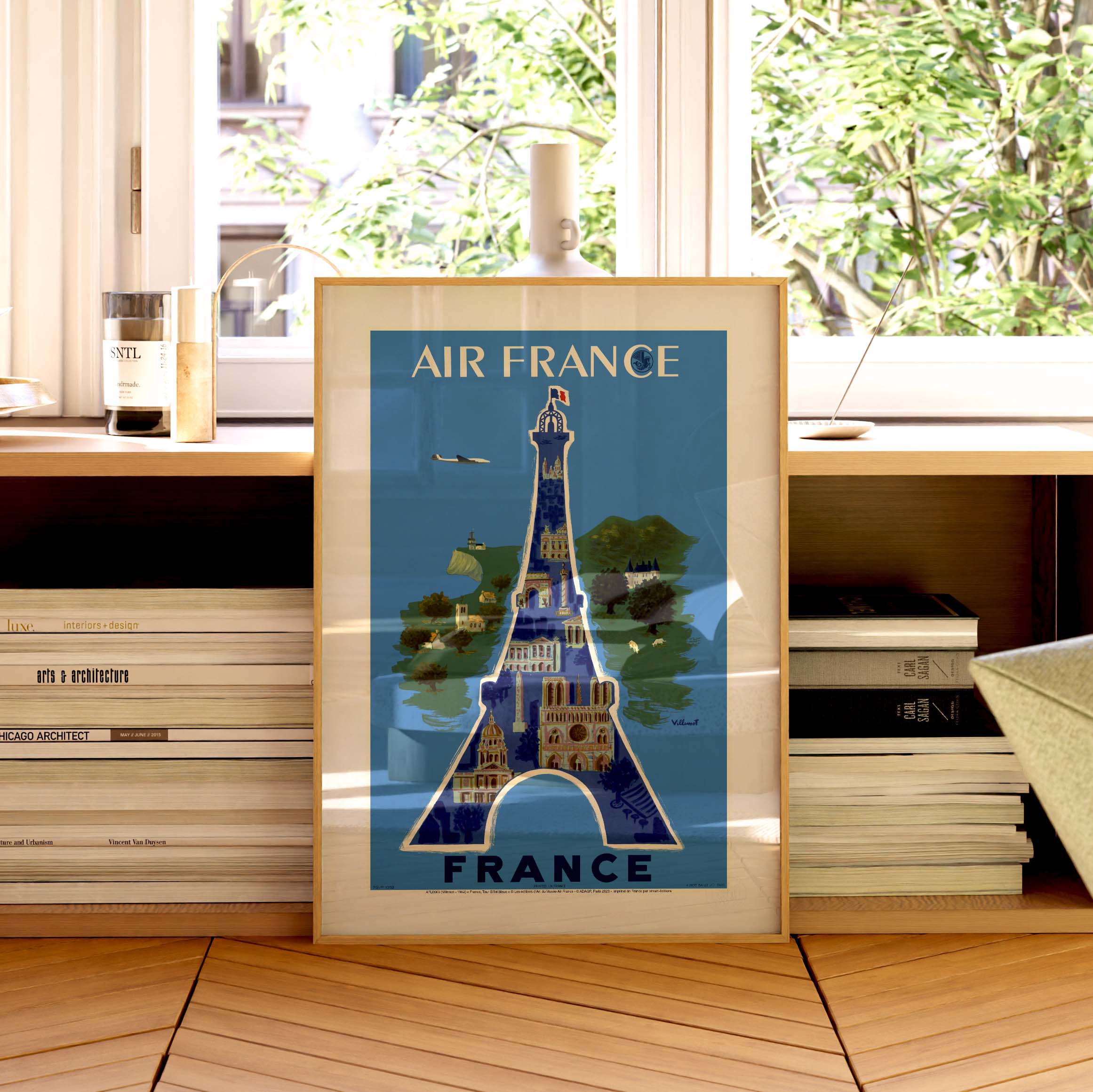 Affiche Air France - France, Tour Eiffel bleue