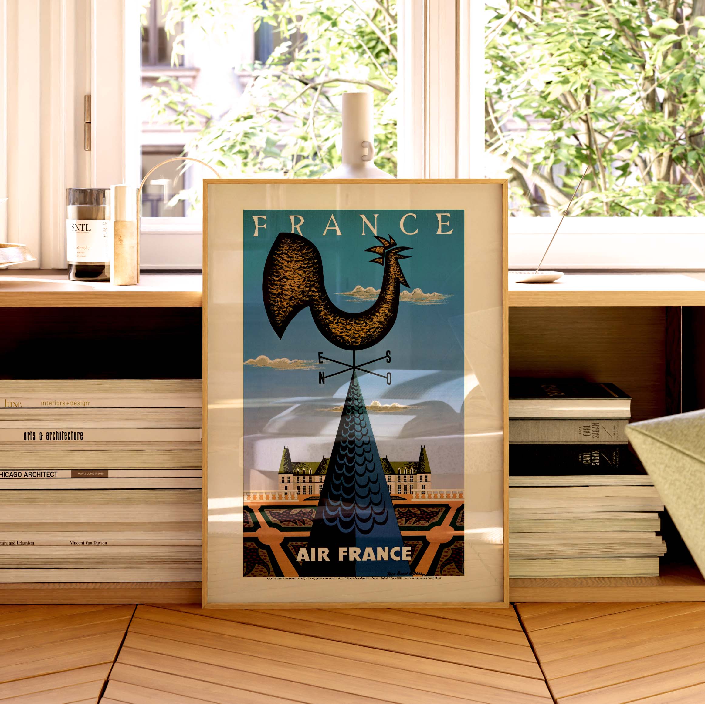 Affiche Air France - France, girouette et chateau