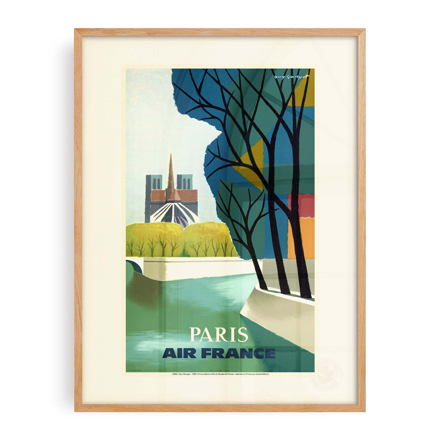 Affiche Air France - Paris (Notre-Dame)-oneart.fr