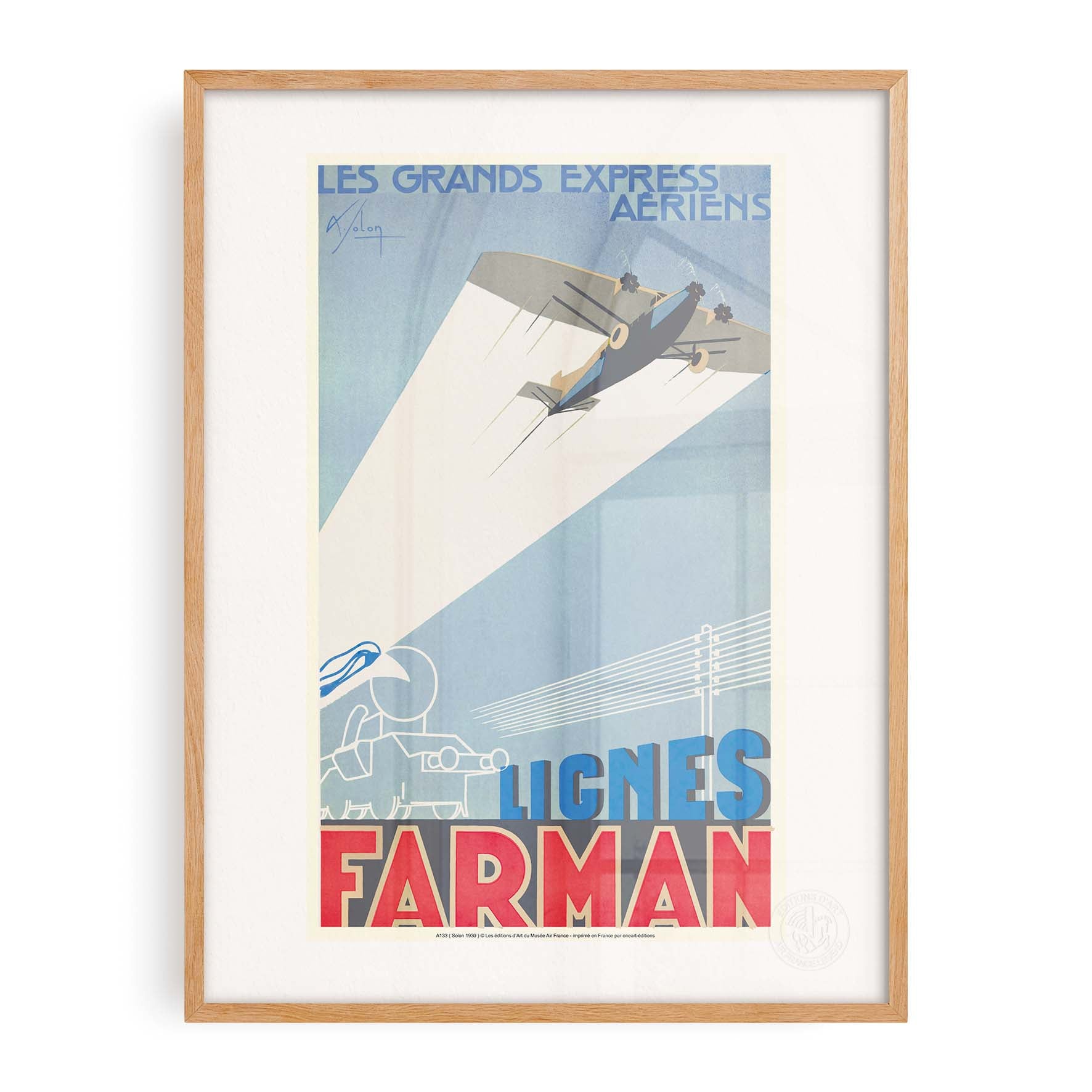 Affiche Air France - Lignes Farman