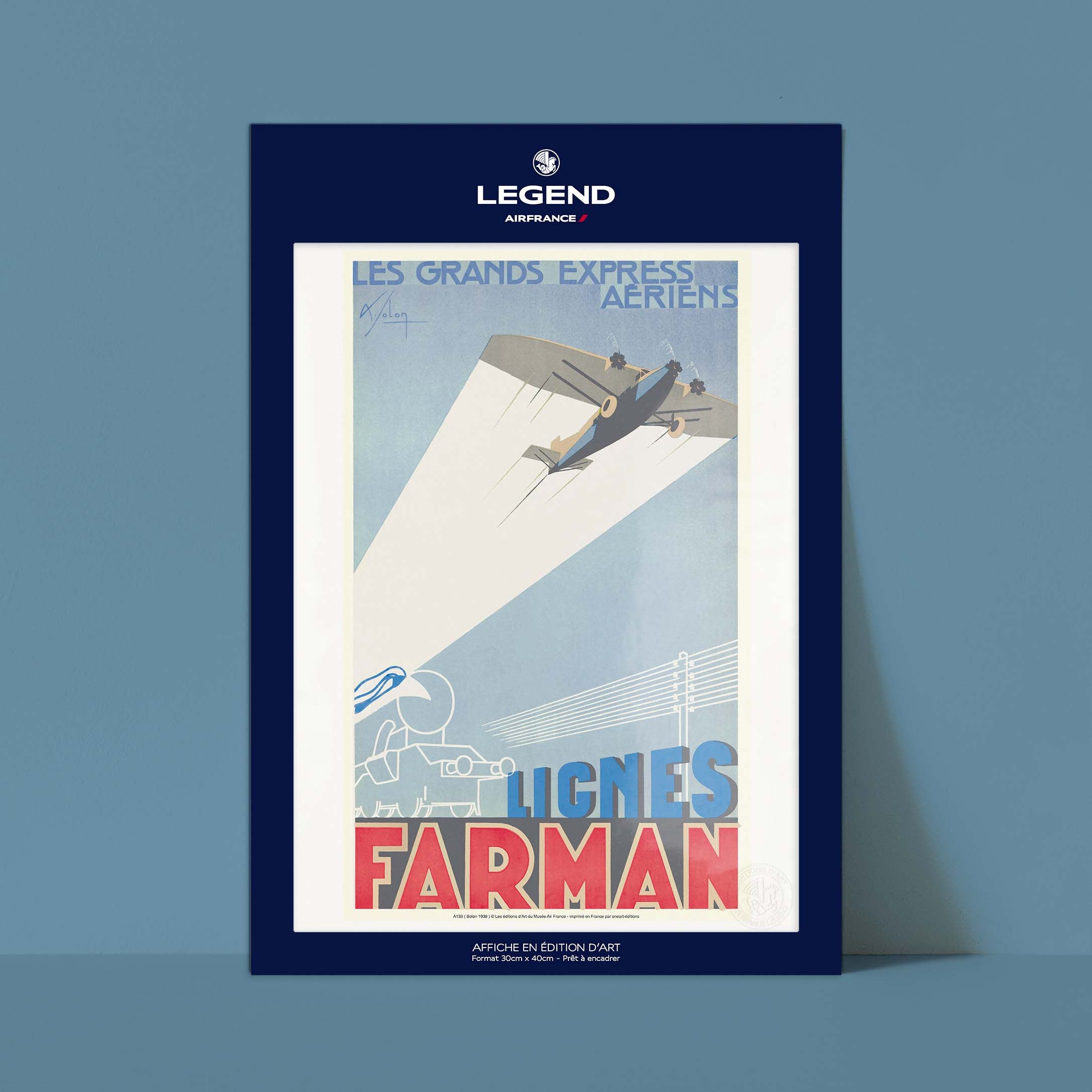 Affiche Air France - Lignes Farman