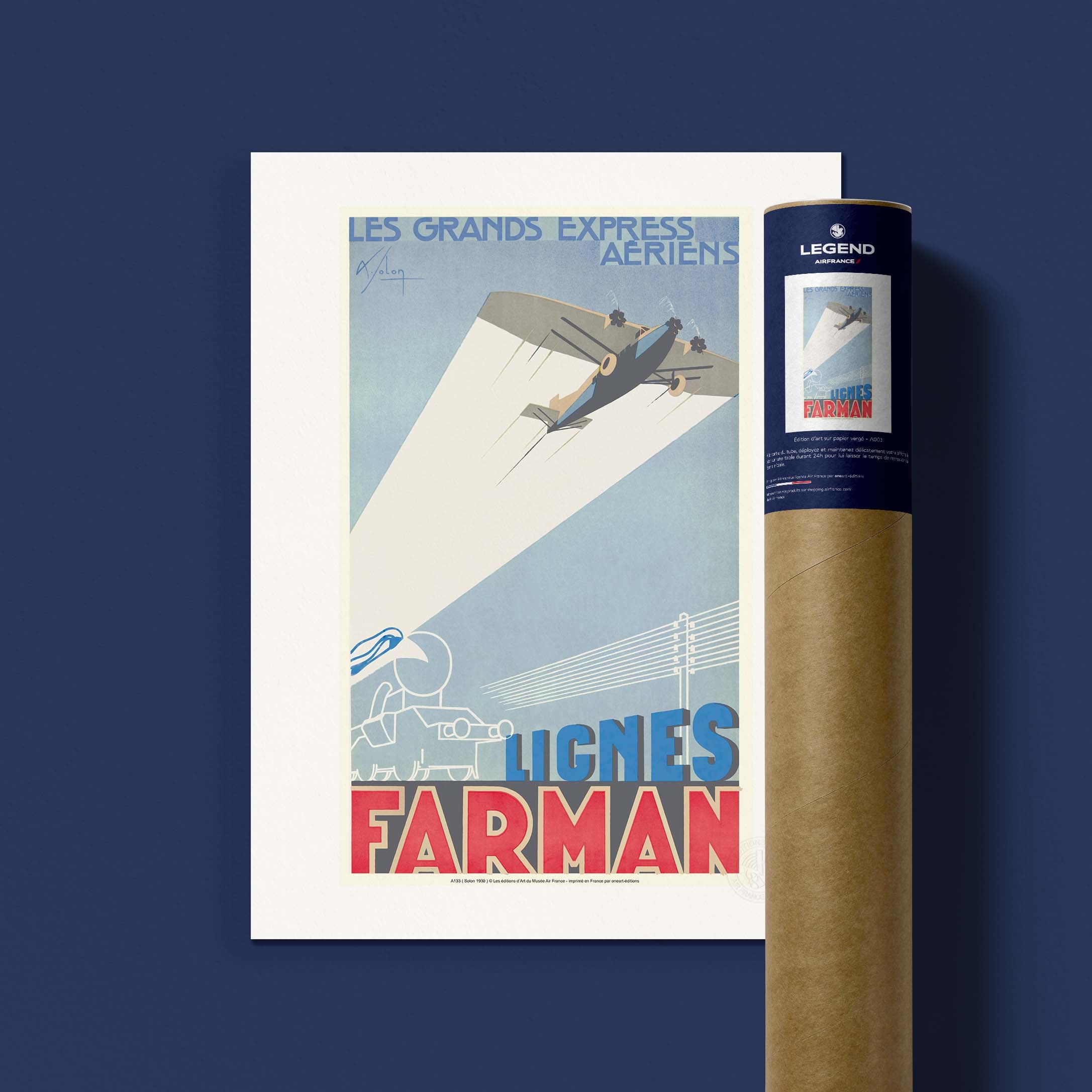 Affiche Air France - Lignes Farman