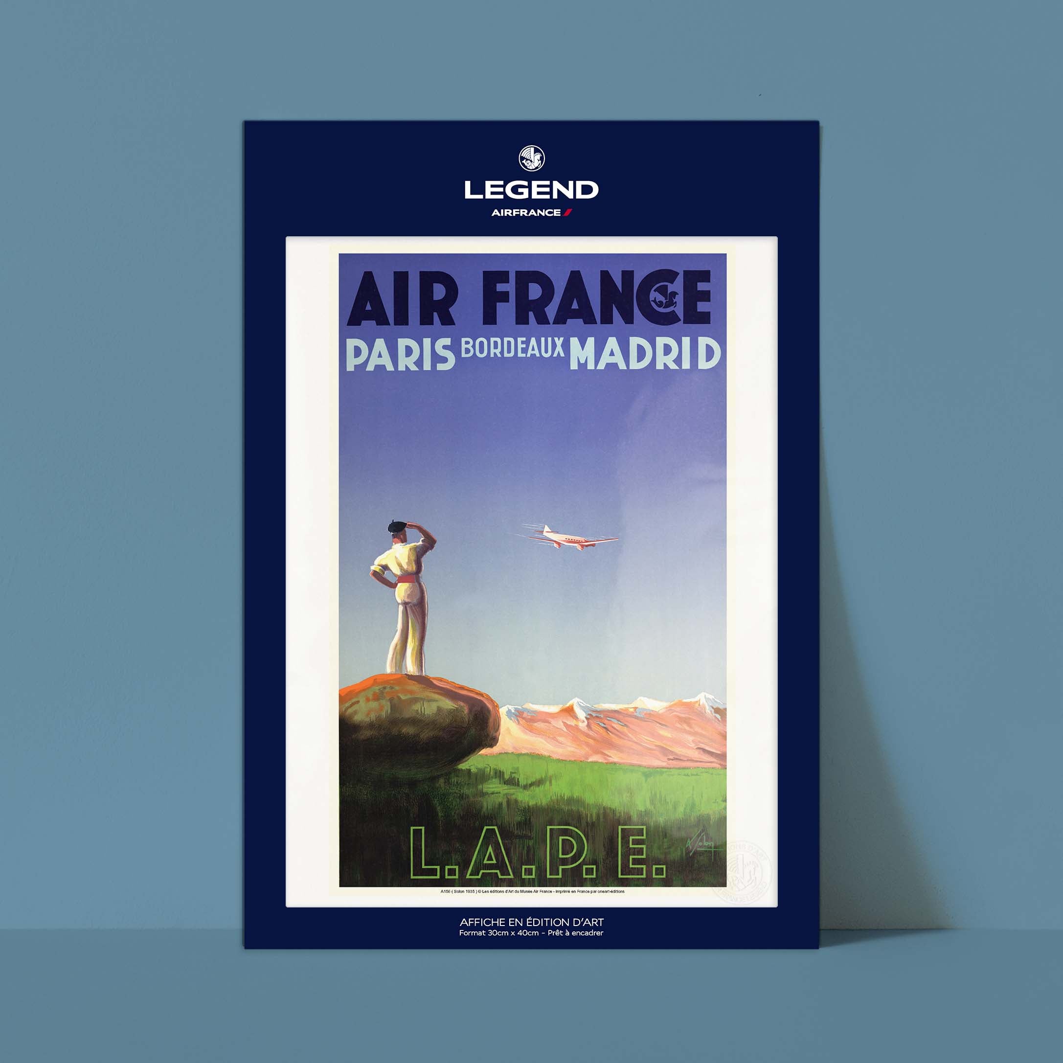 Air France poster - LAPE Paris - Bordeaux - Madrid