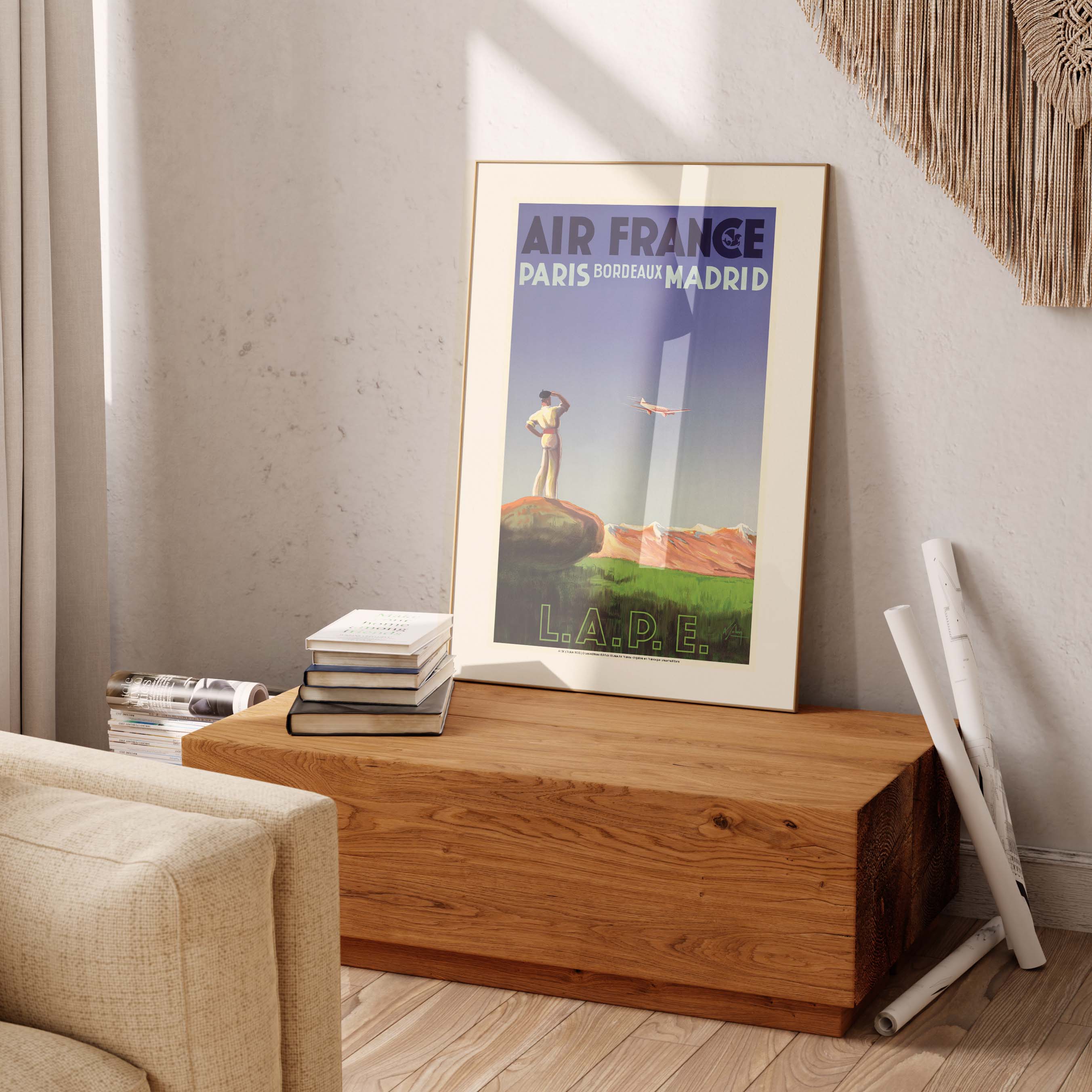 Affiche Air France - LAPE Paris - Bordeaux - Madrid-oneart.fr