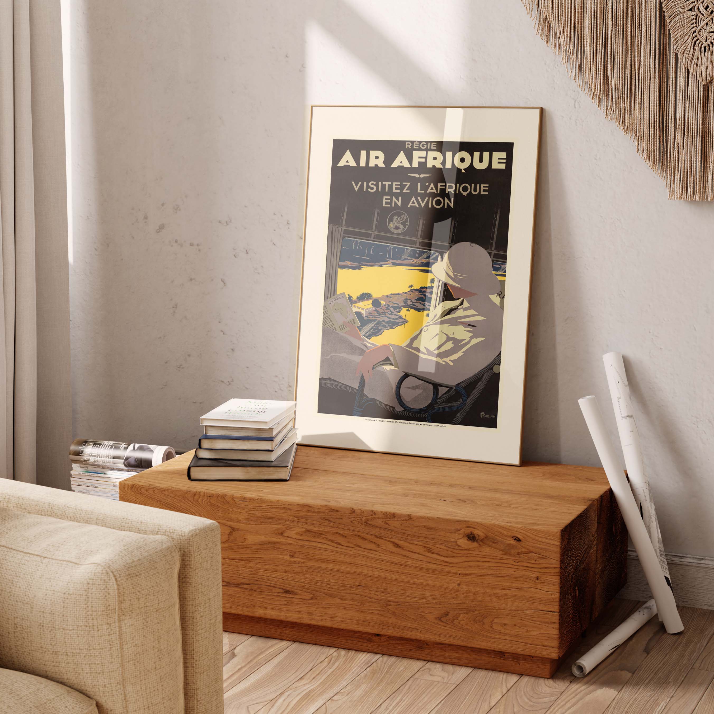 Affiche Air France - Visitez l‘Afrique en Avion-oneart.fr