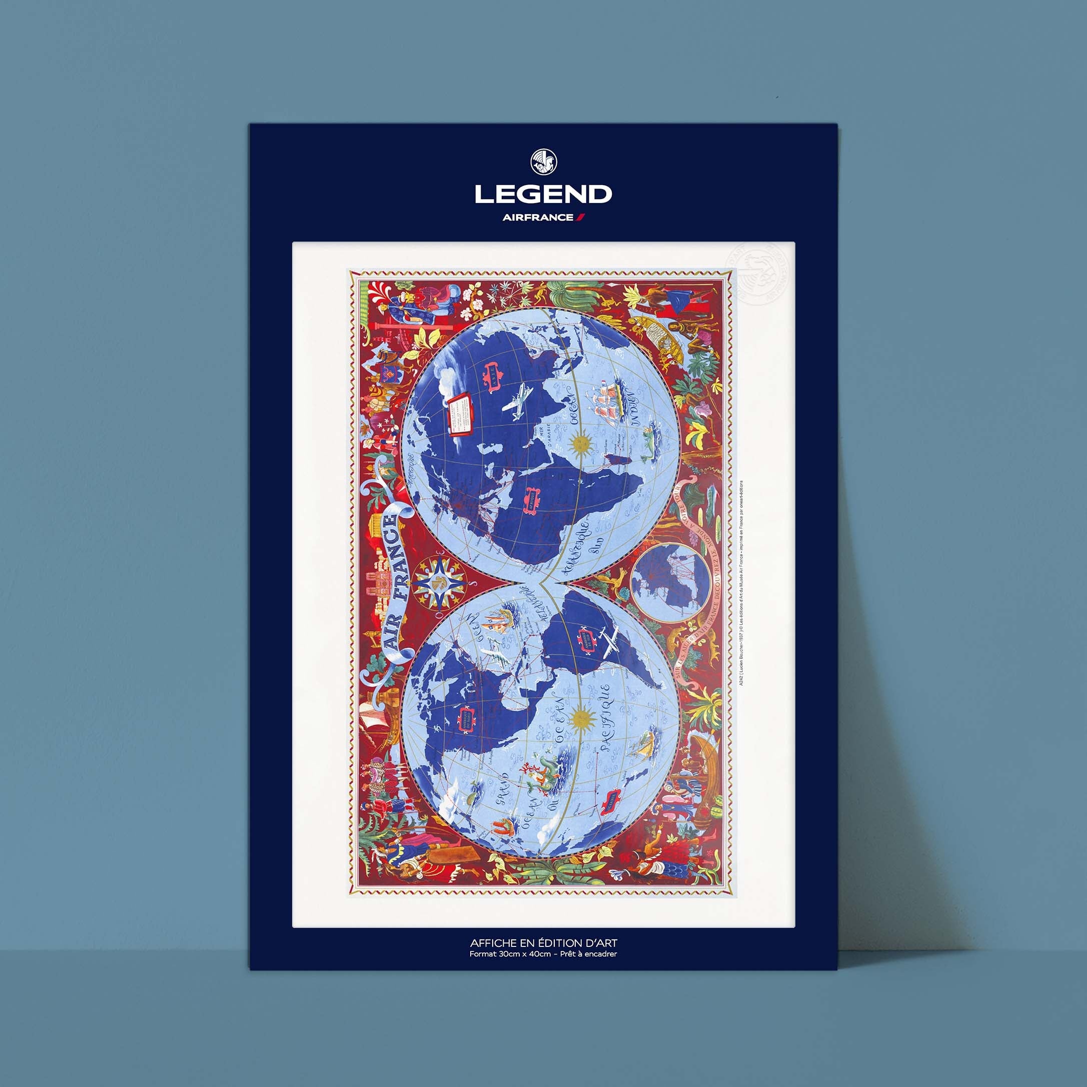 Affiche "Les Imparfaits" Air France - MAPPEMONDE Sur les ailes d'Air France