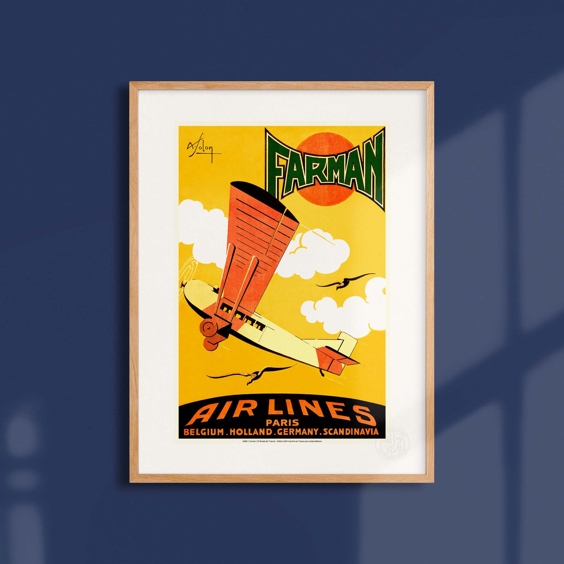 Air France Poster - Farman Airlines / Yellow