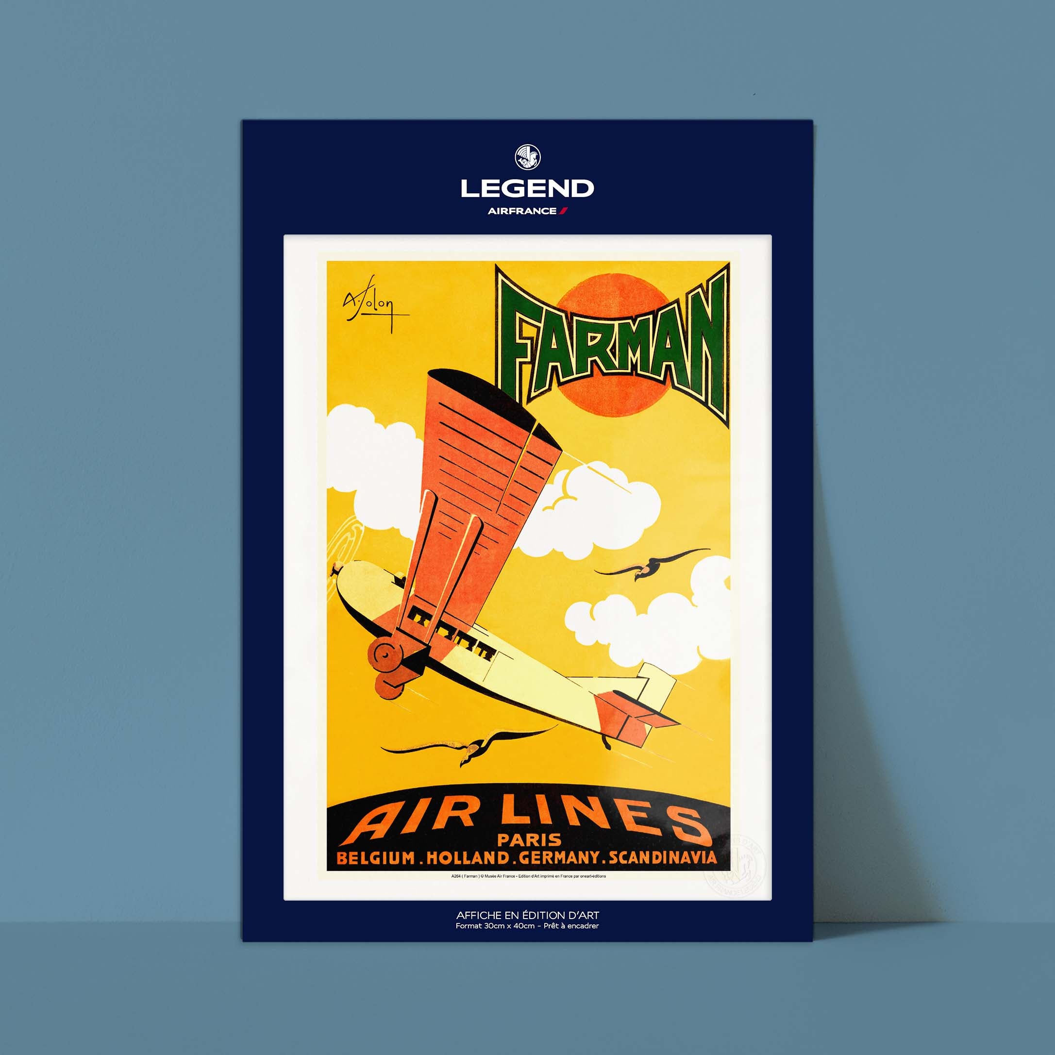 Air France Poster - Farman Airlines / Yellow