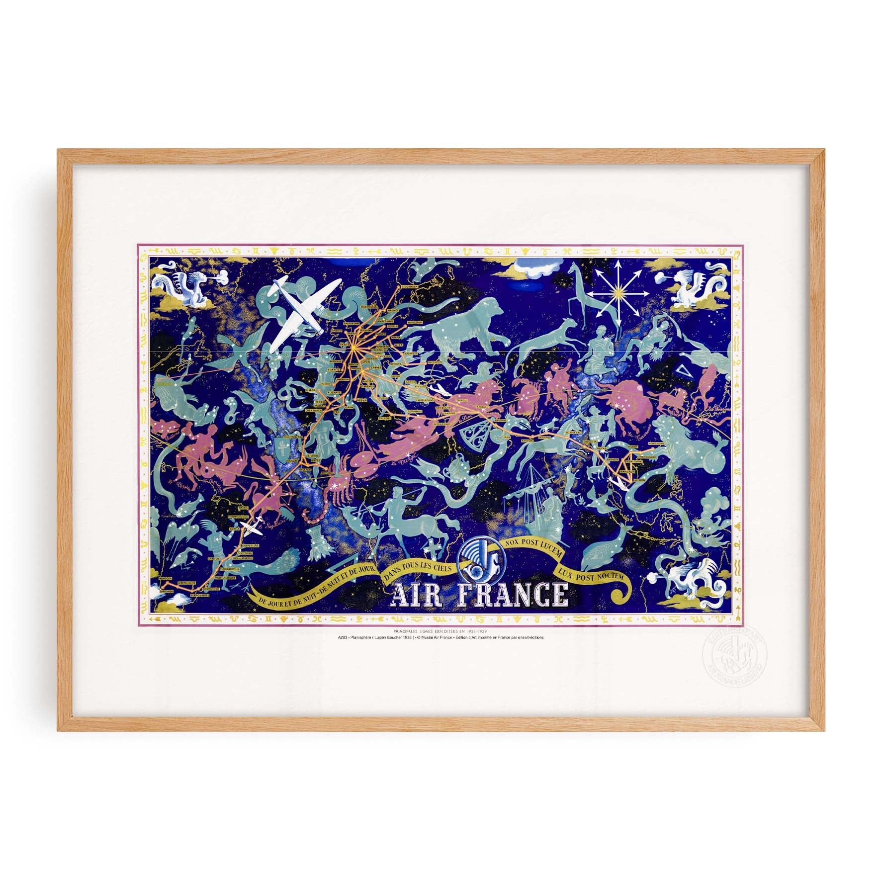 Affiche "Les Imparfaits" Air France - Carte céleste