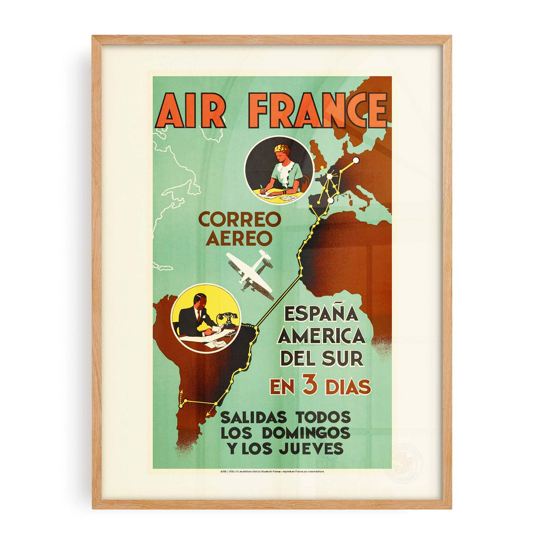 Affiche Air France - Air France / Espana America en 3 dias