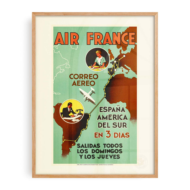 Affiche Air France - Air France / Espana America en 3 dias