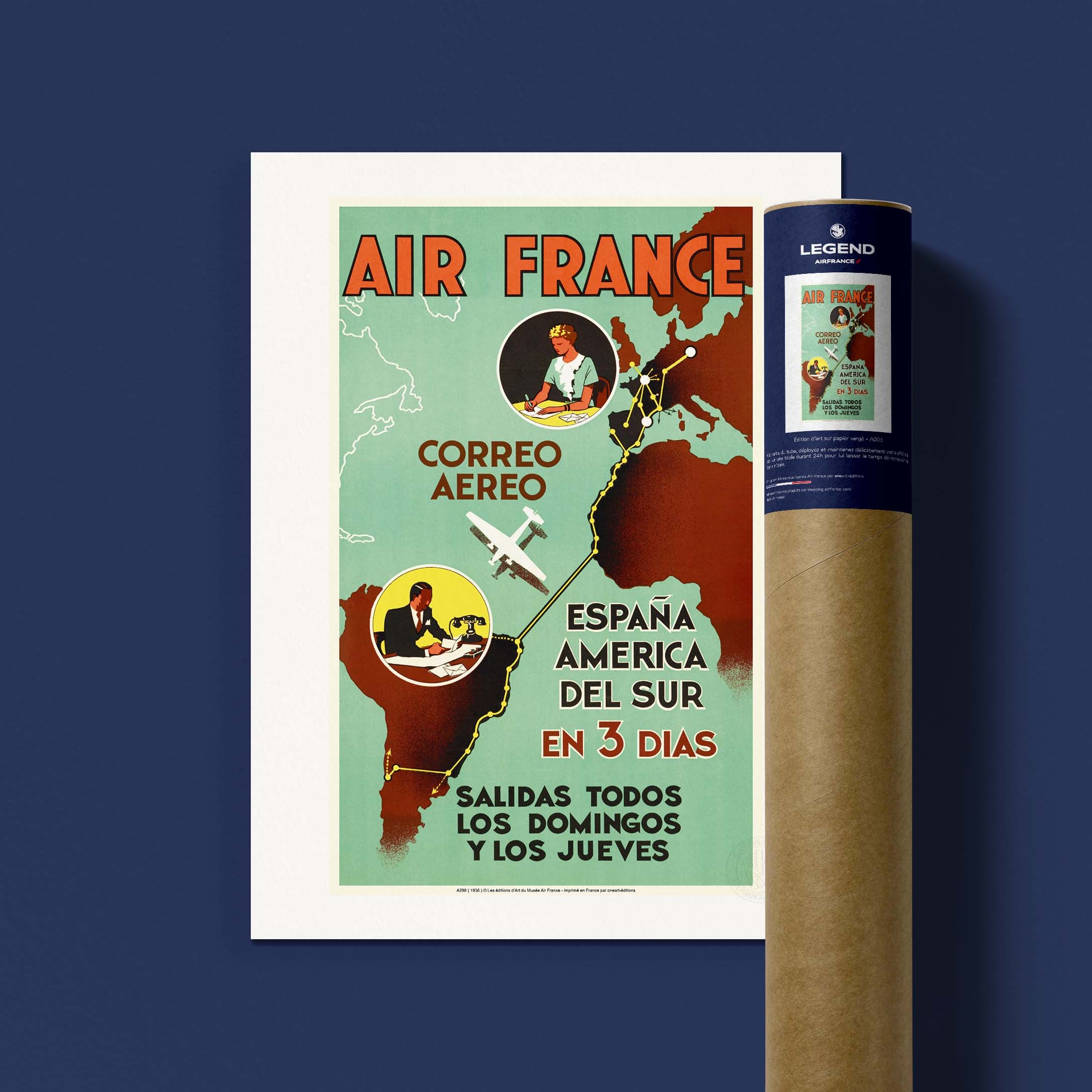 Poster Air France - Air France / Espana America in 3 slides