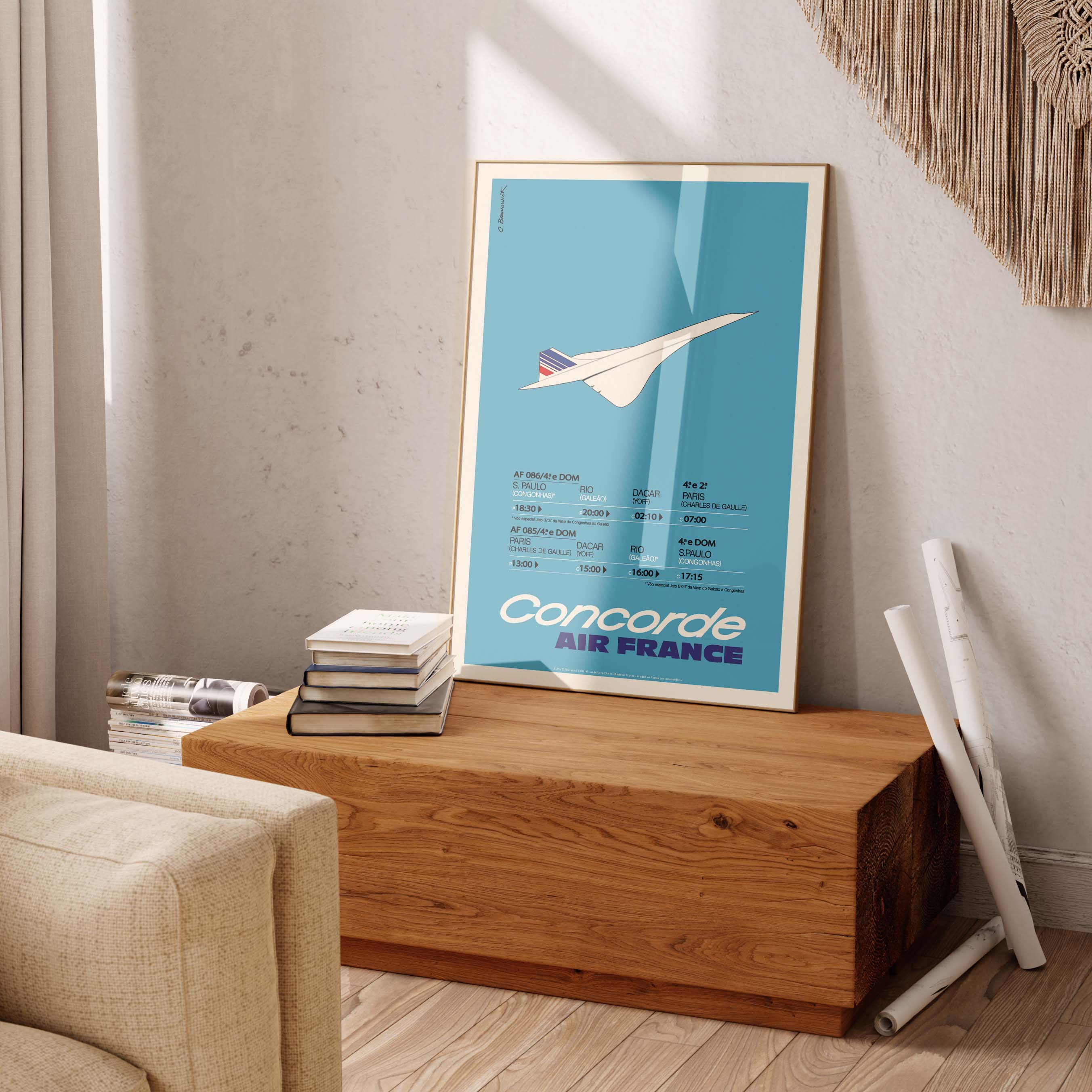 Affiche Air France - Concorde bleu-oneart.fr
