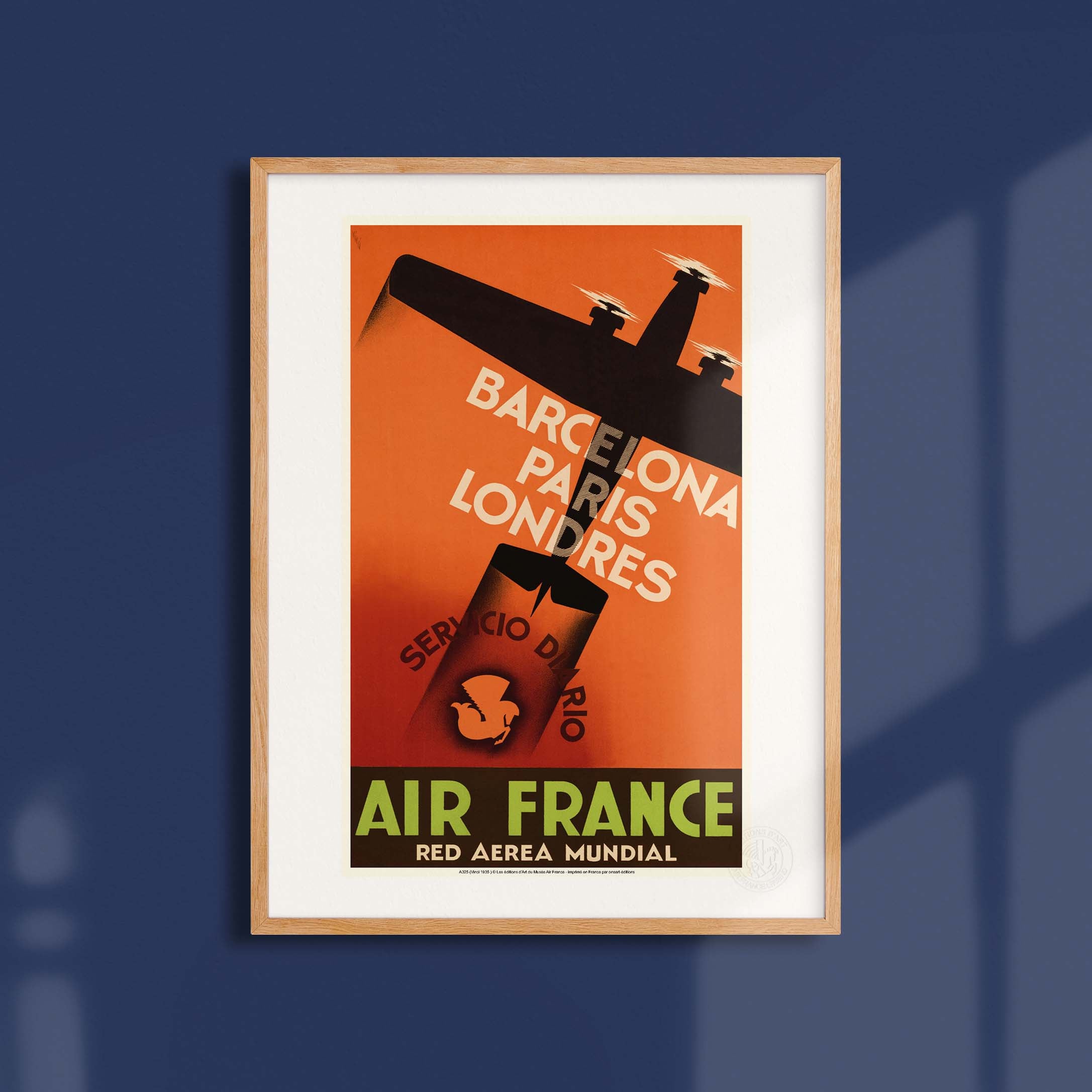 Affiche Air France - Red area Barcelona - Paris - Londres