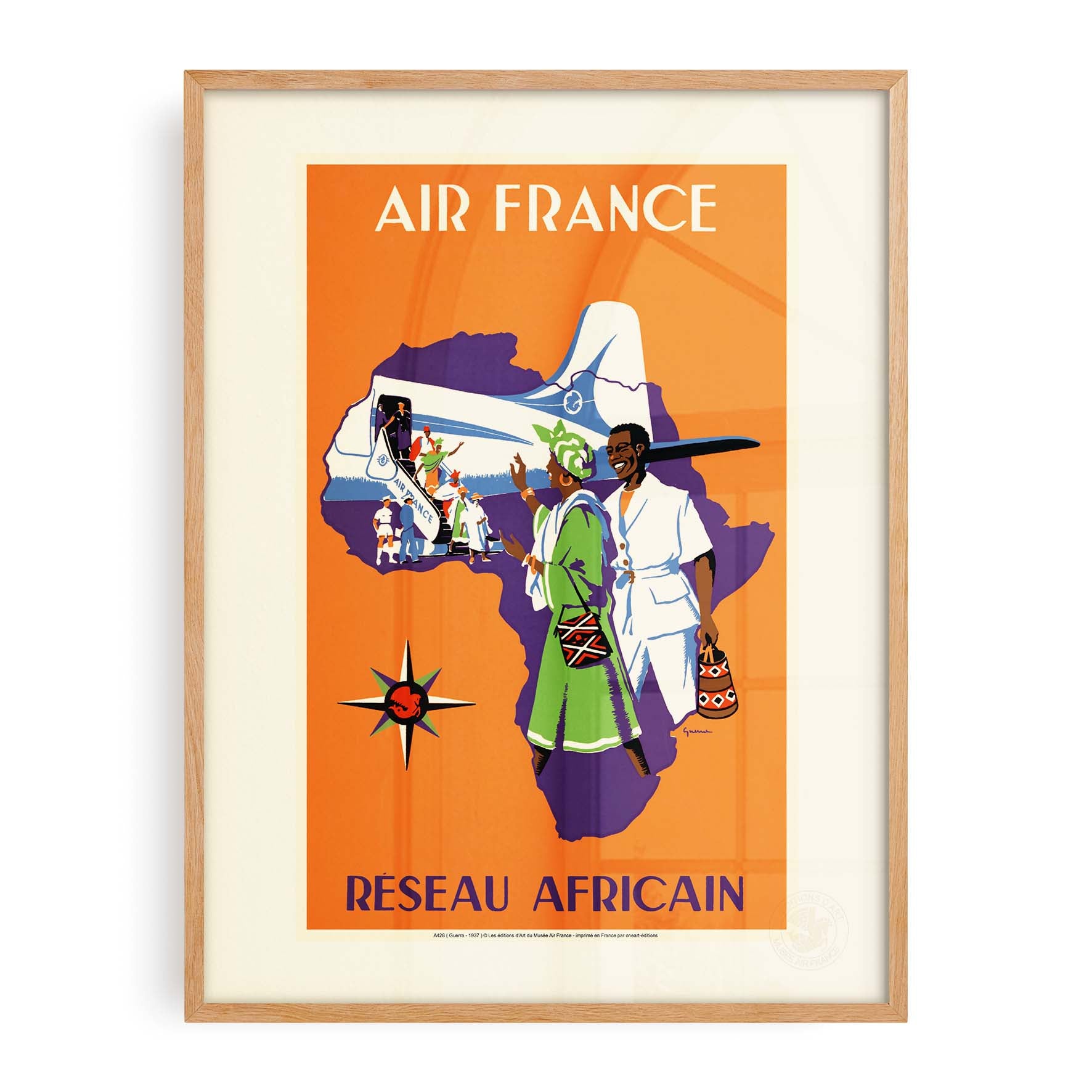 Affiche Air France - Réseau Africain-oneart.fr