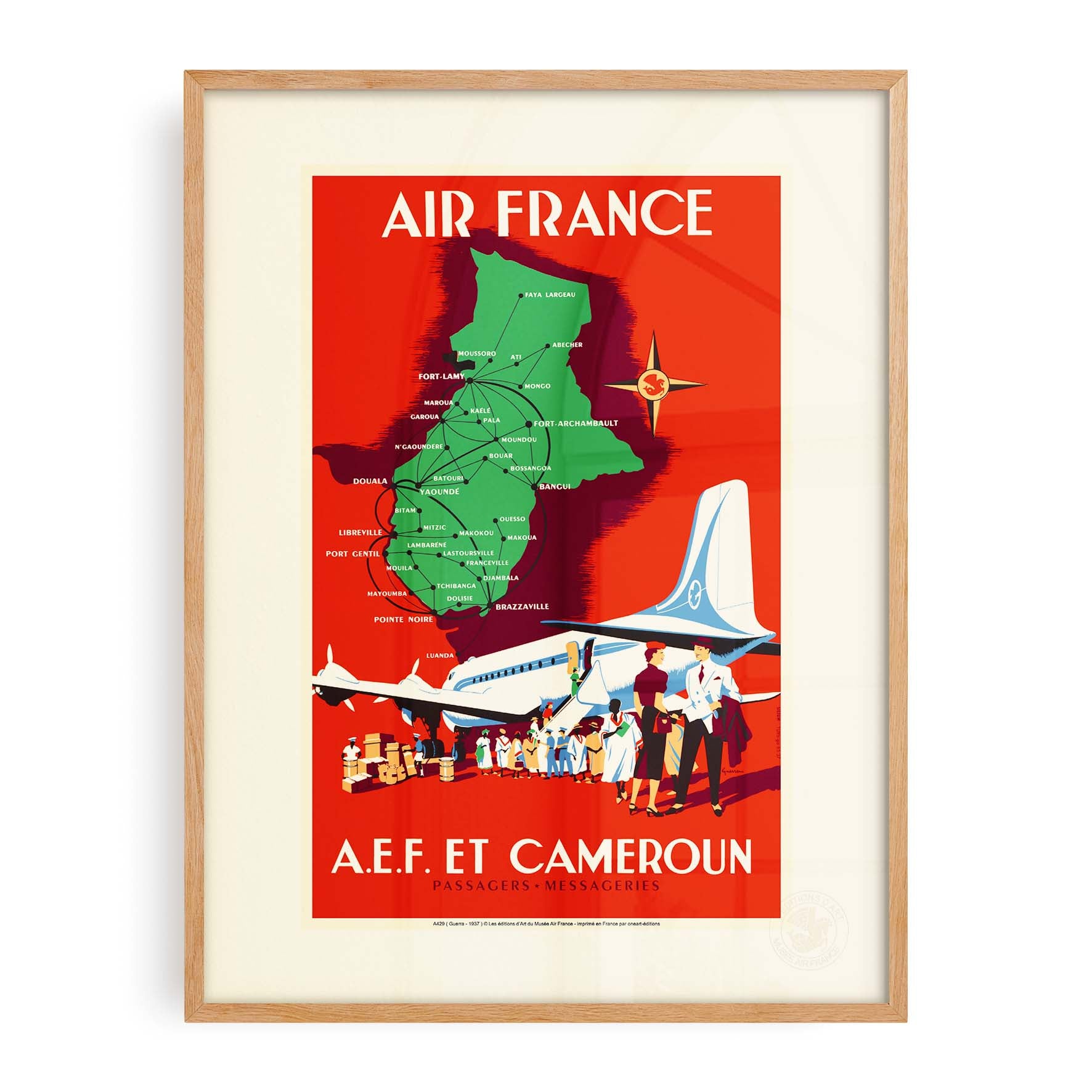 Affiche Air France - AEF et Cameroun-oneart.fr