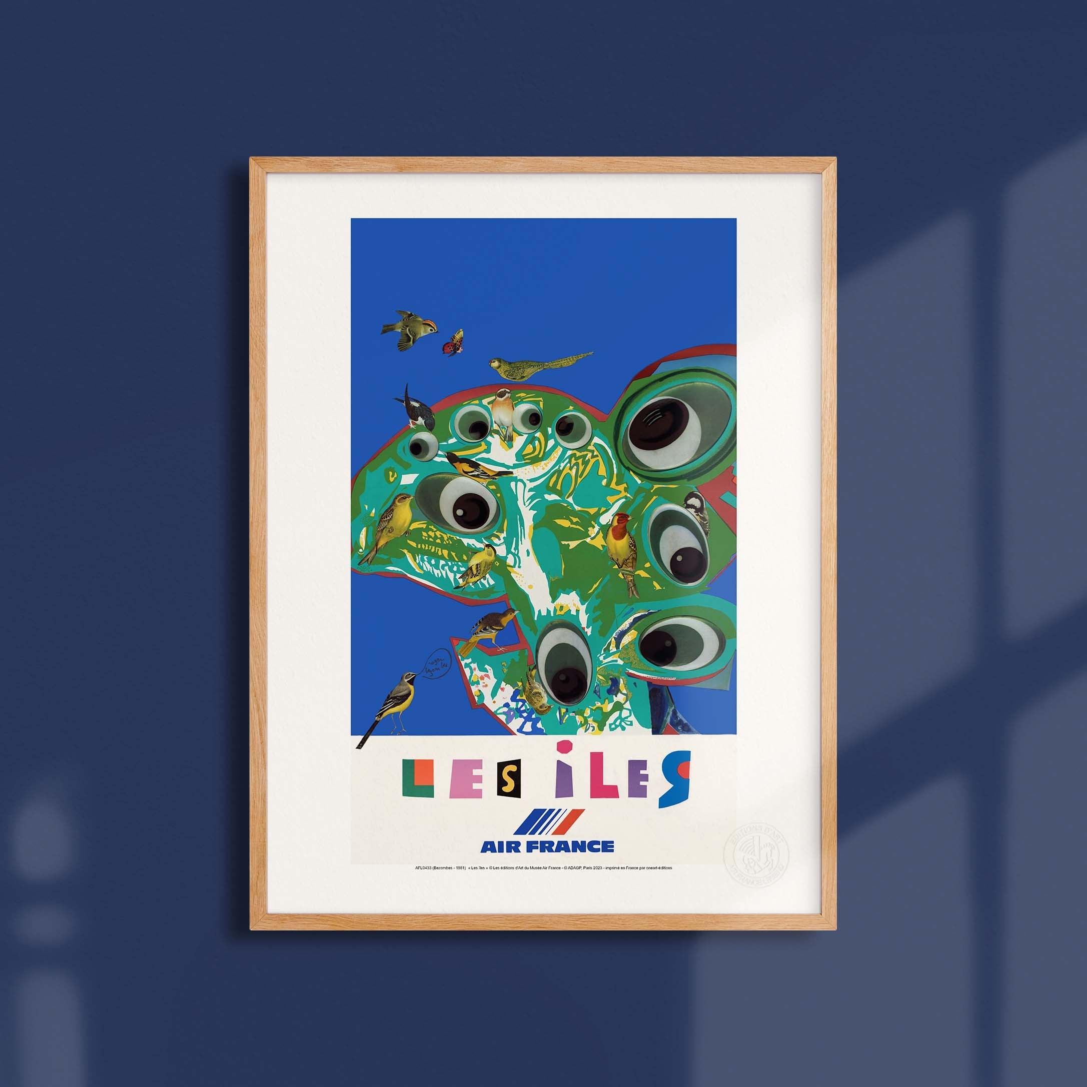 Affiche Air France - Les îles, oiseaux et yeux
