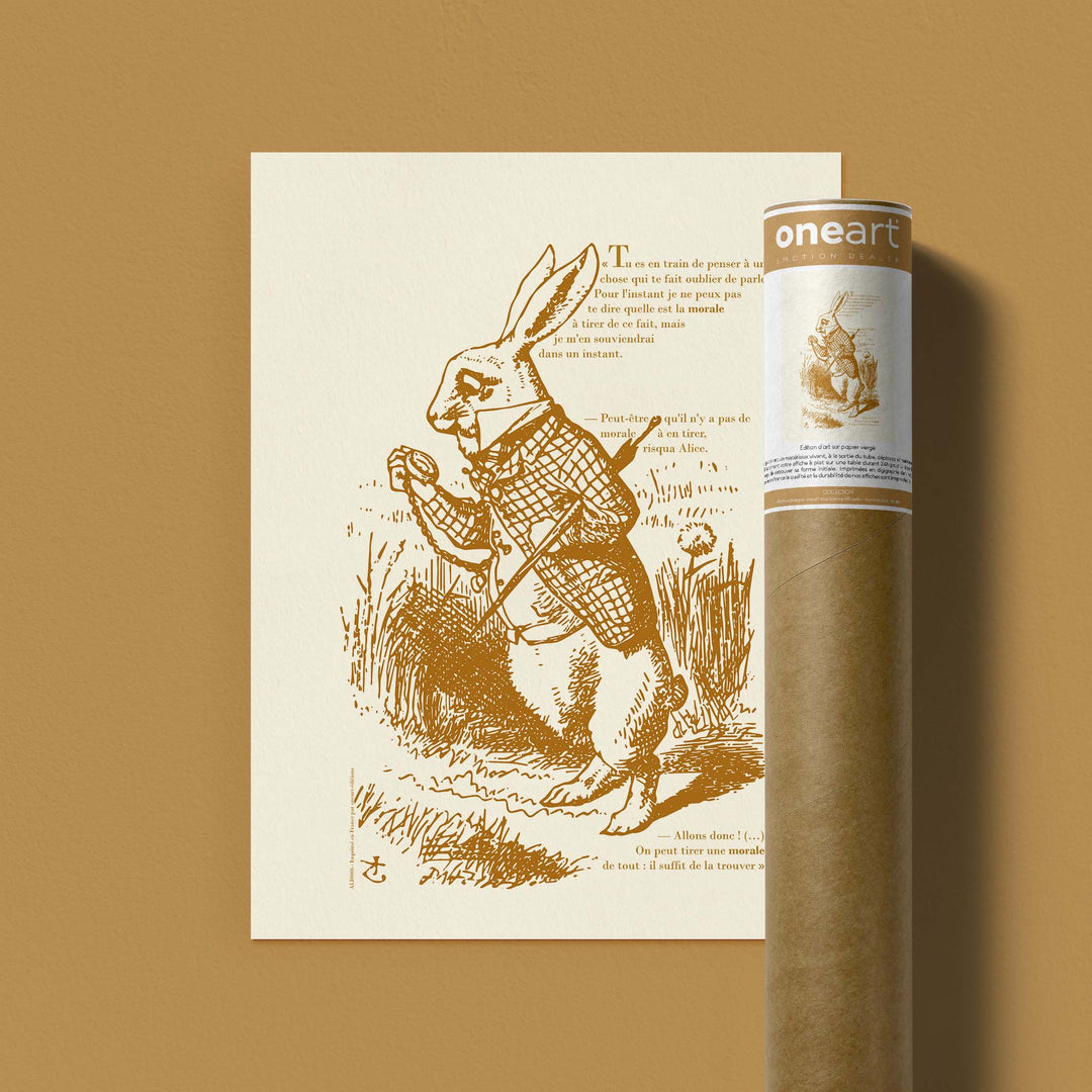Affiche Alice - Le lapin blanc regarde sa montre
