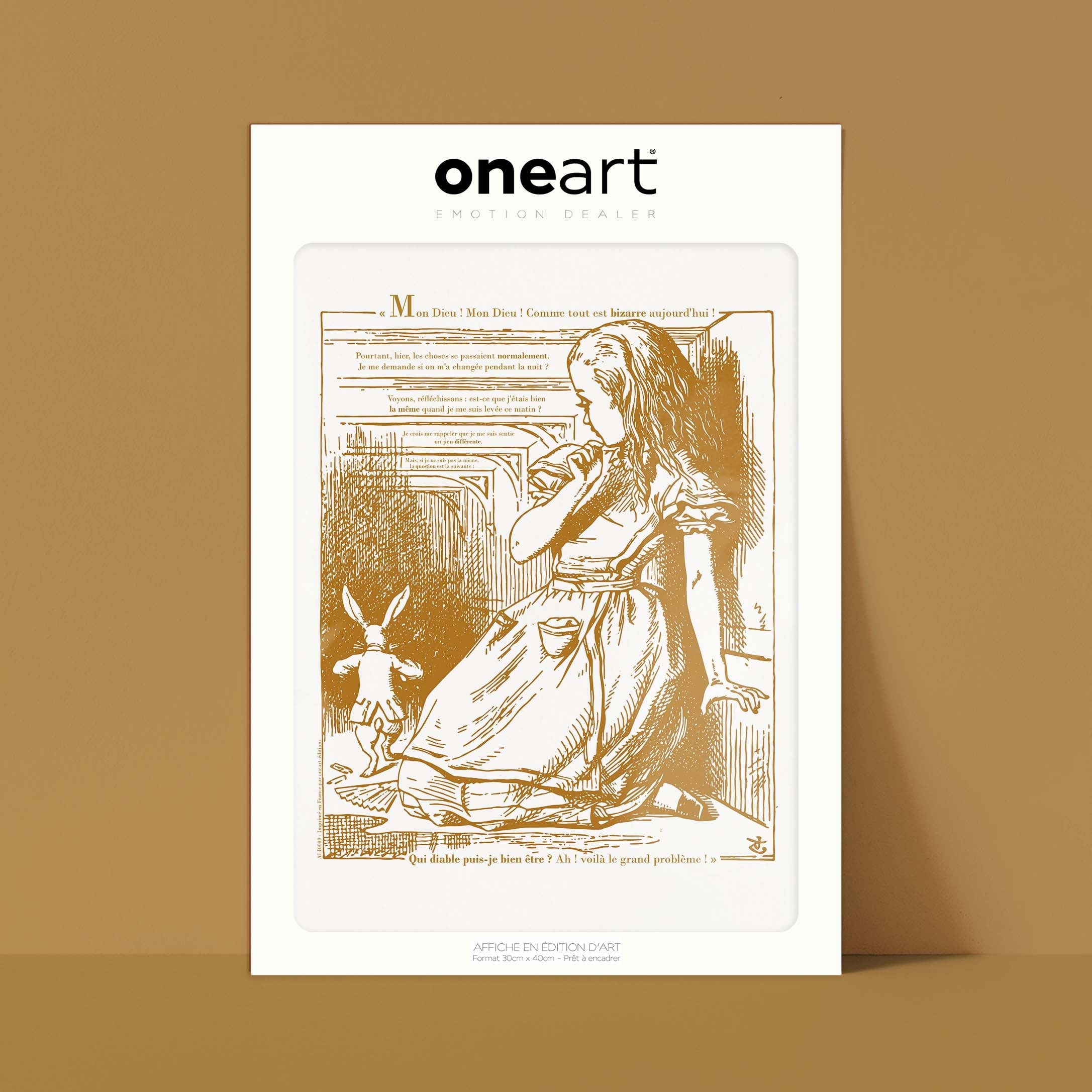 Affiche "Les Imparfaits" Alice géante regarde le lapin s'enfuir