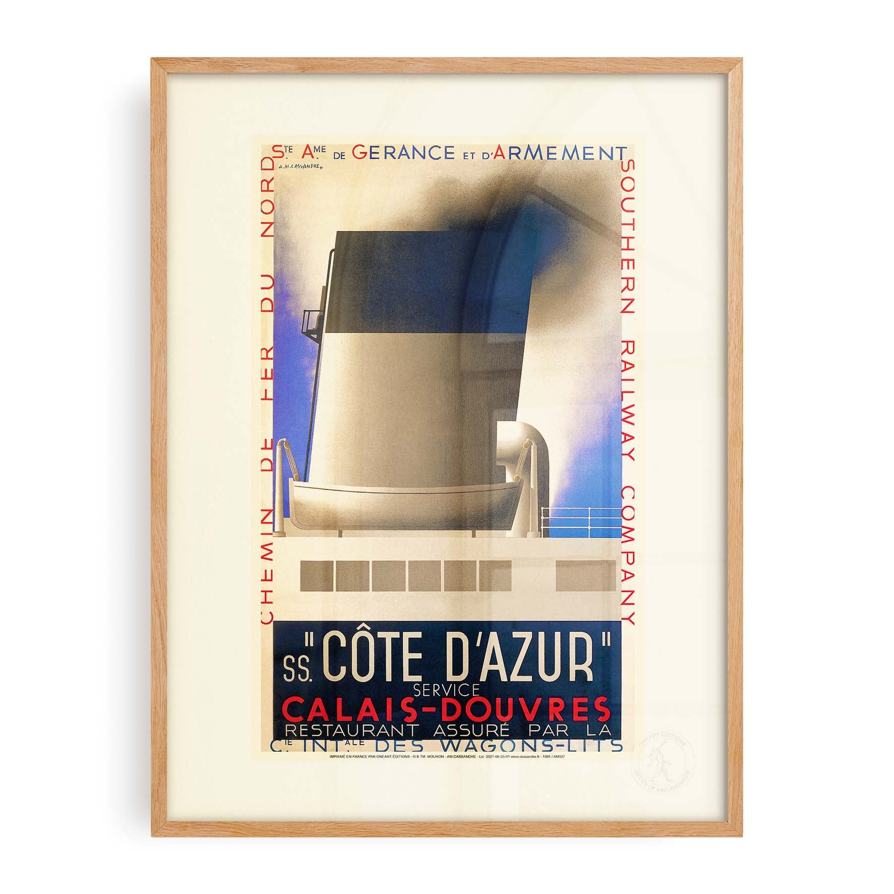 Affiche Cassandre - Côte d'azur-oneart.fr