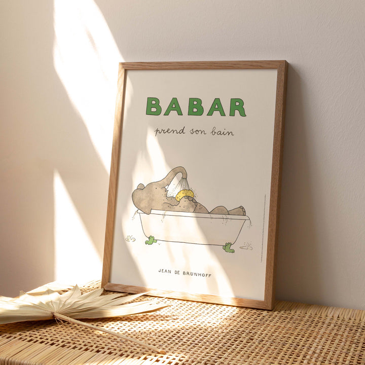 Affiche Babar prend son bain