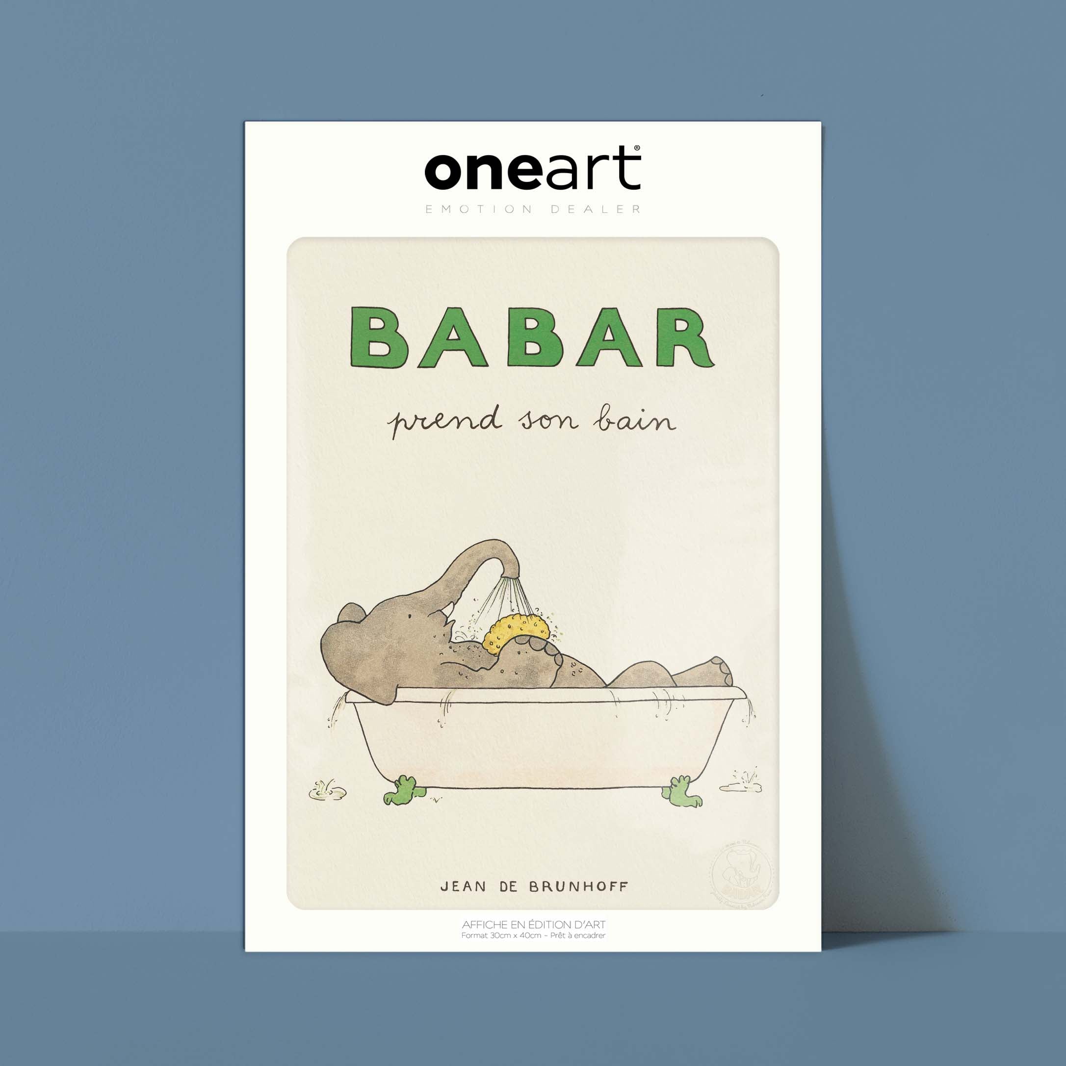 Affiche Babar prend son bain-oneart.fr