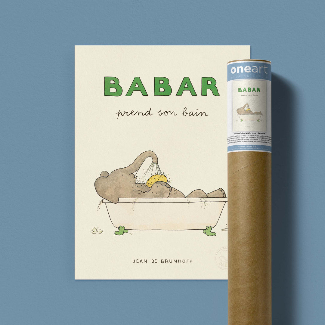 Affiche Babar prend son bain