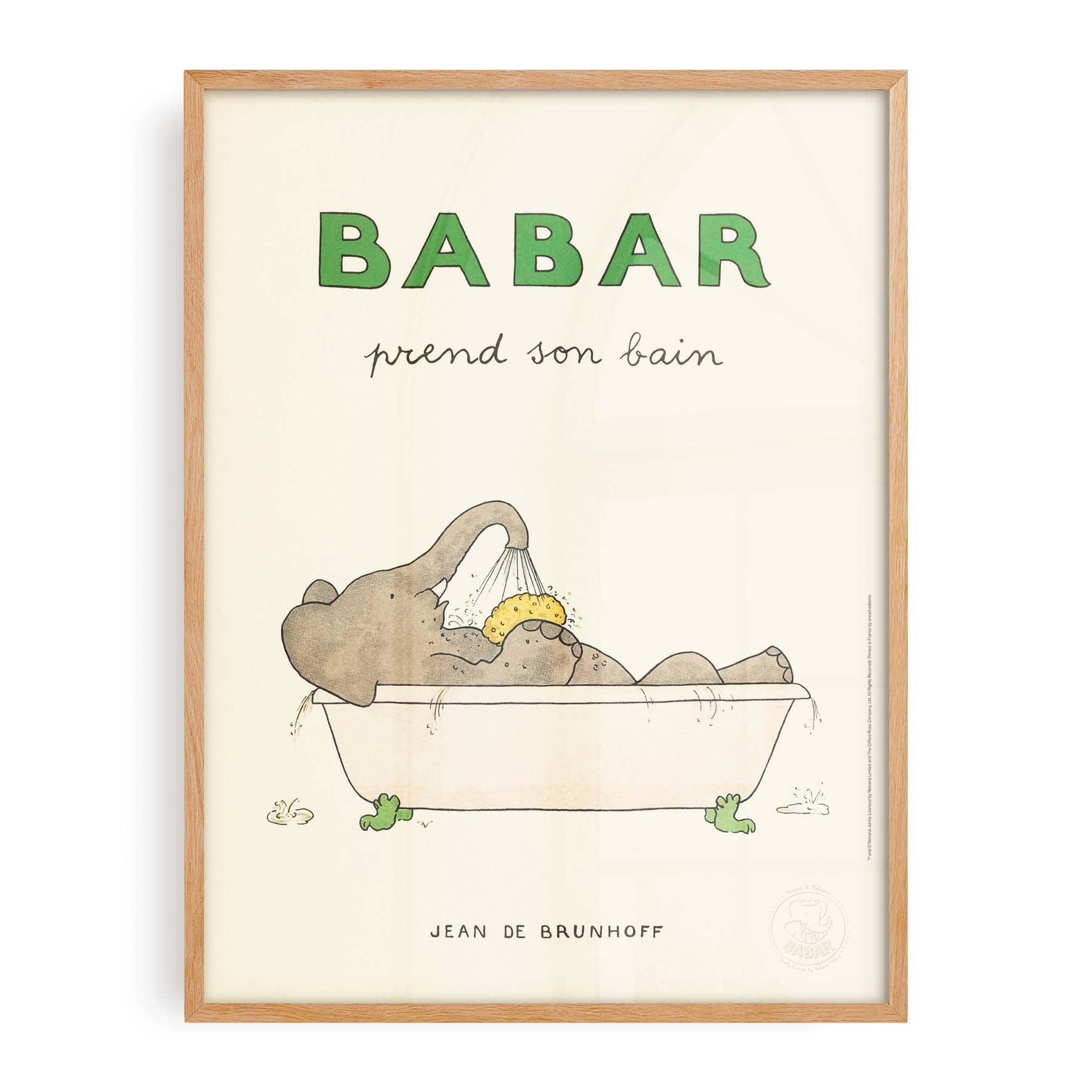 Affiche Babar prend son bain-oneart.fr