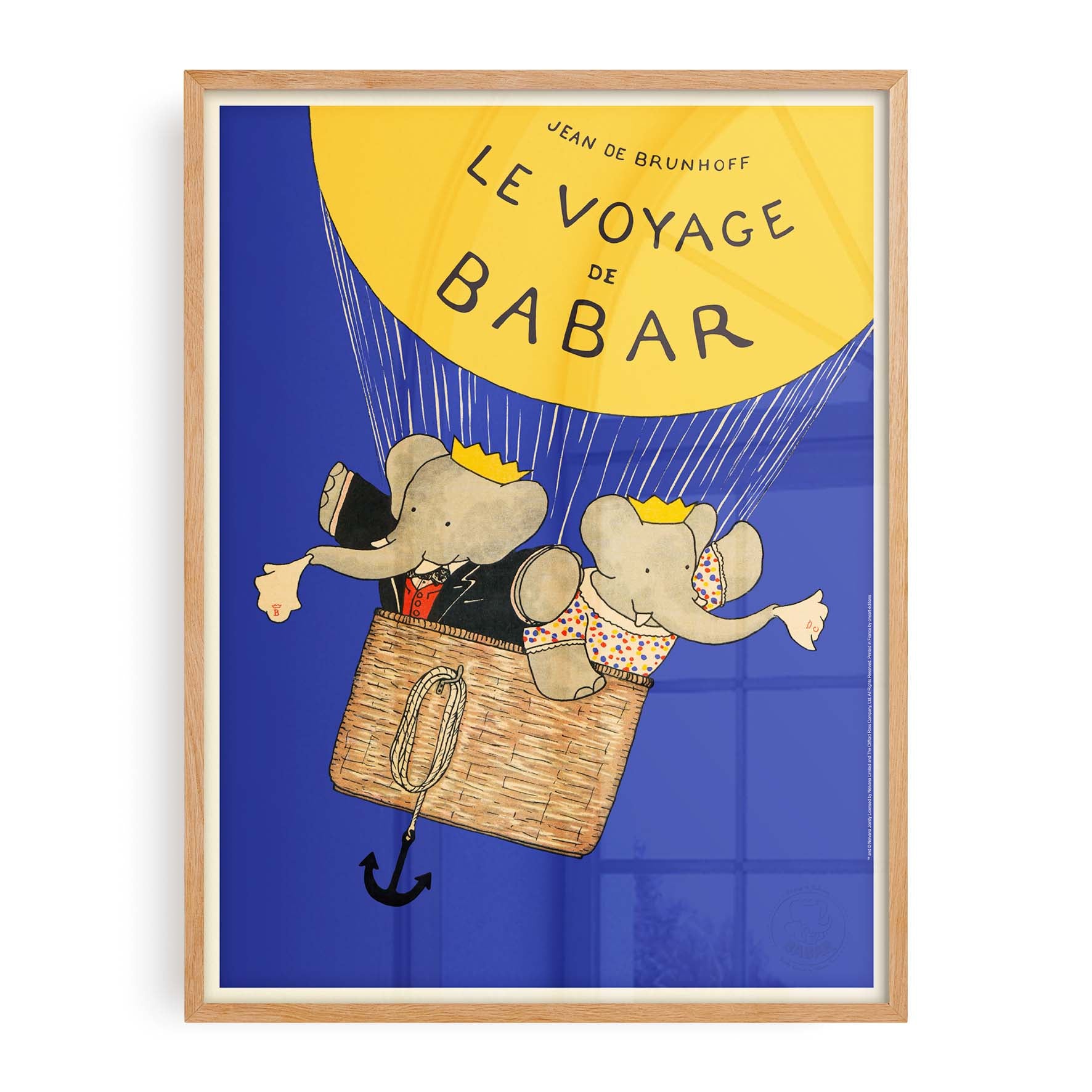 Affiche Le voyage de Babar - Montgolfière-oneart.fr