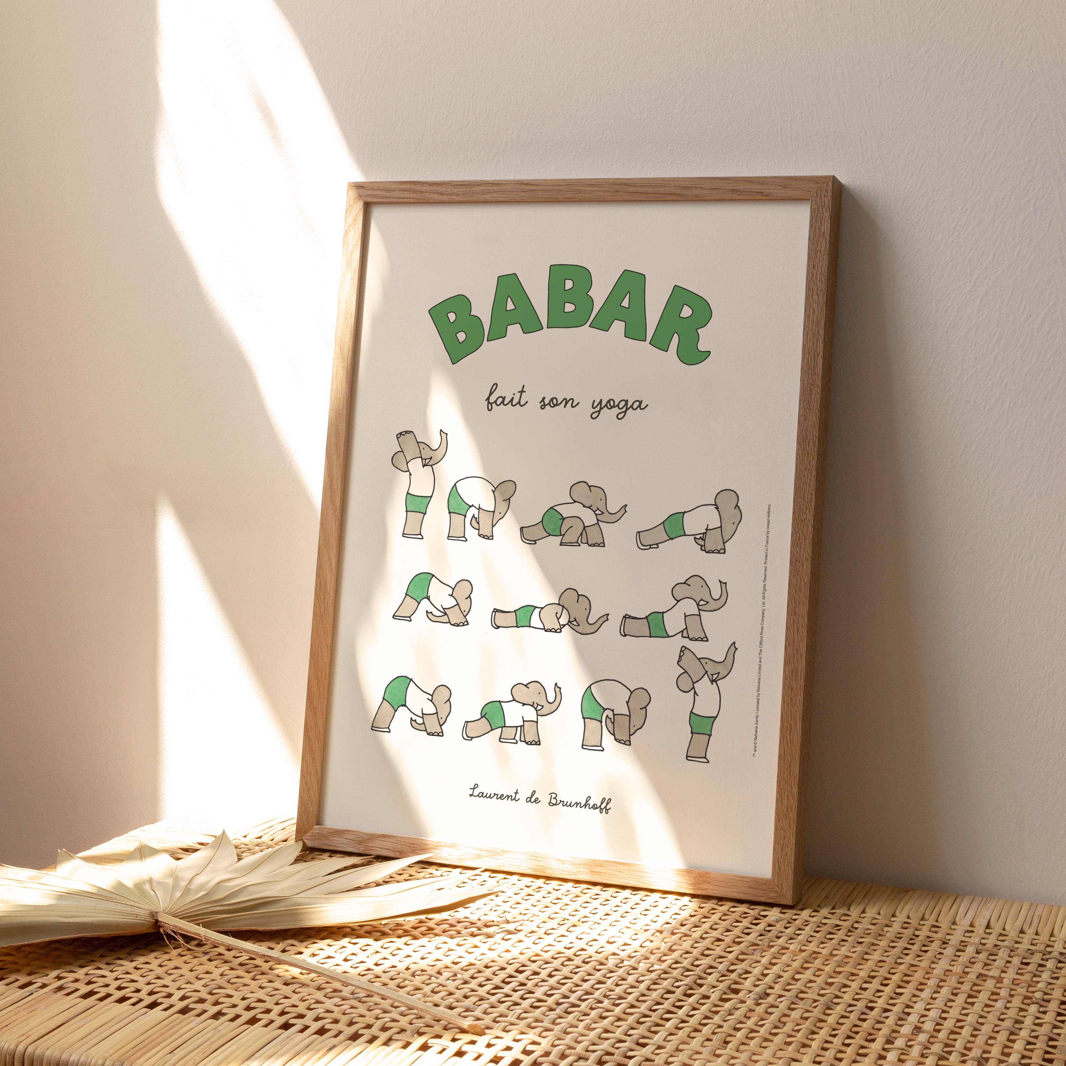 Poster Babar does his yoga - green