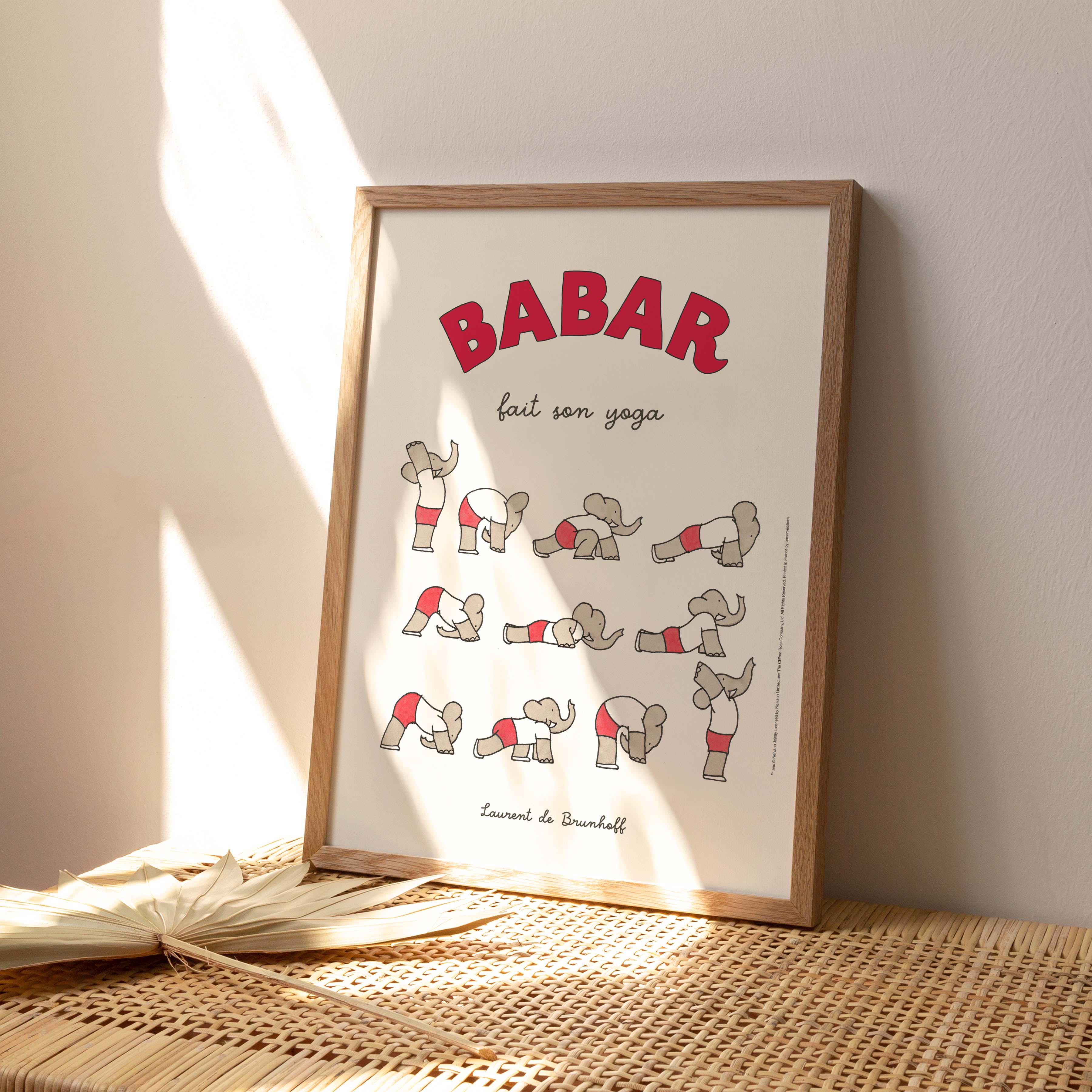 Affiche "Les Imparfaits" Babar fait du yoga - rouge