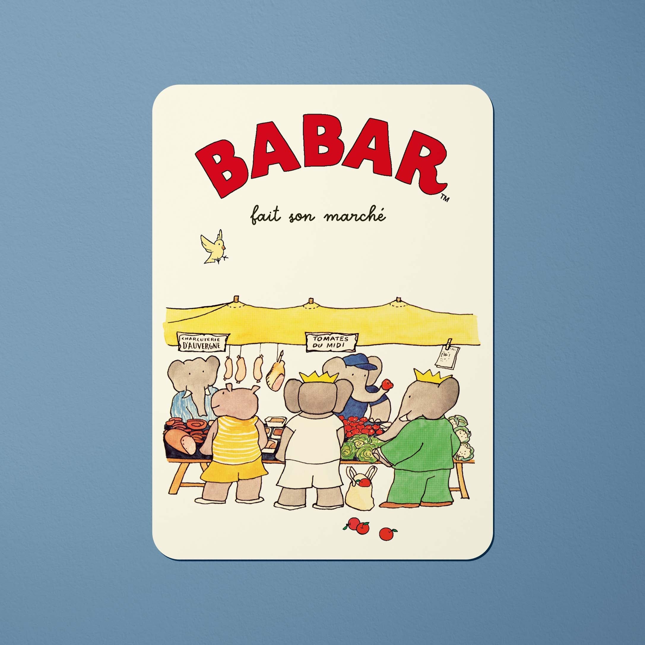 Carte postale Babar Babar fait son marché