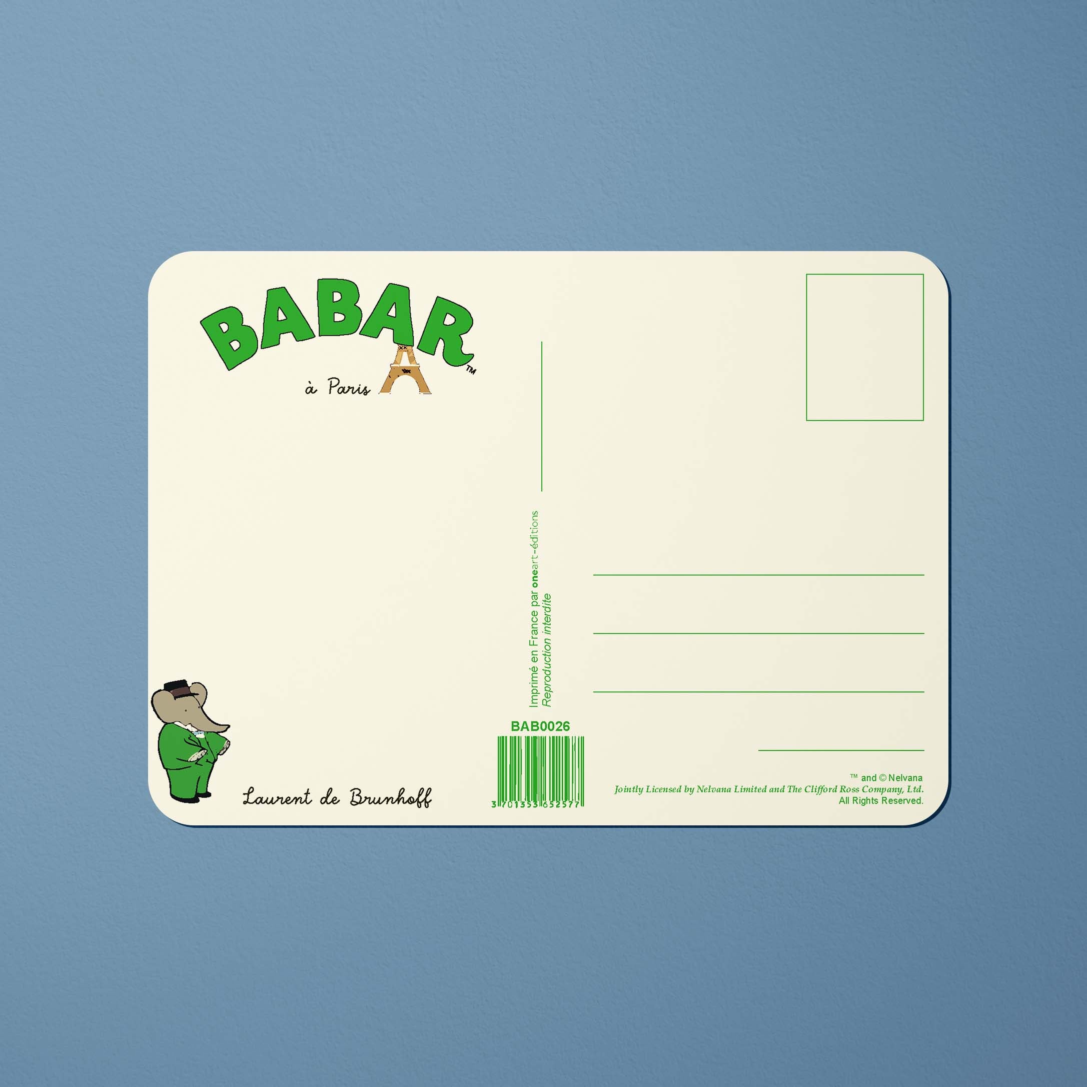 Carte postale Babar Babar à Paris