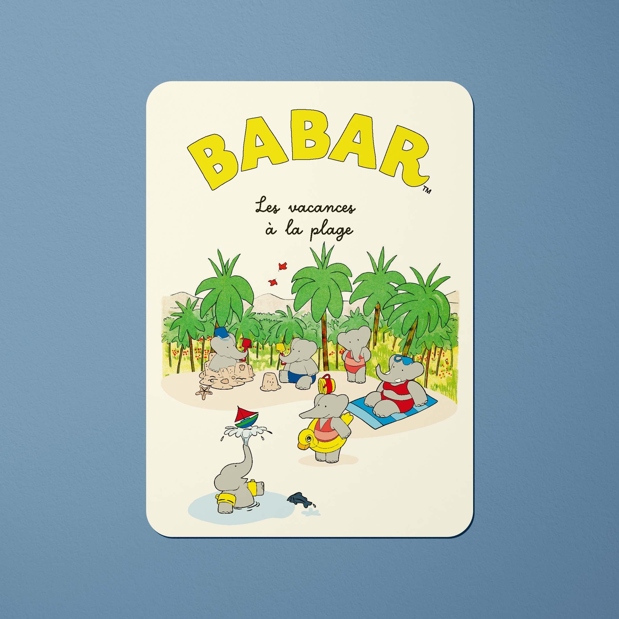 Carte postale Babar Babar à la plage