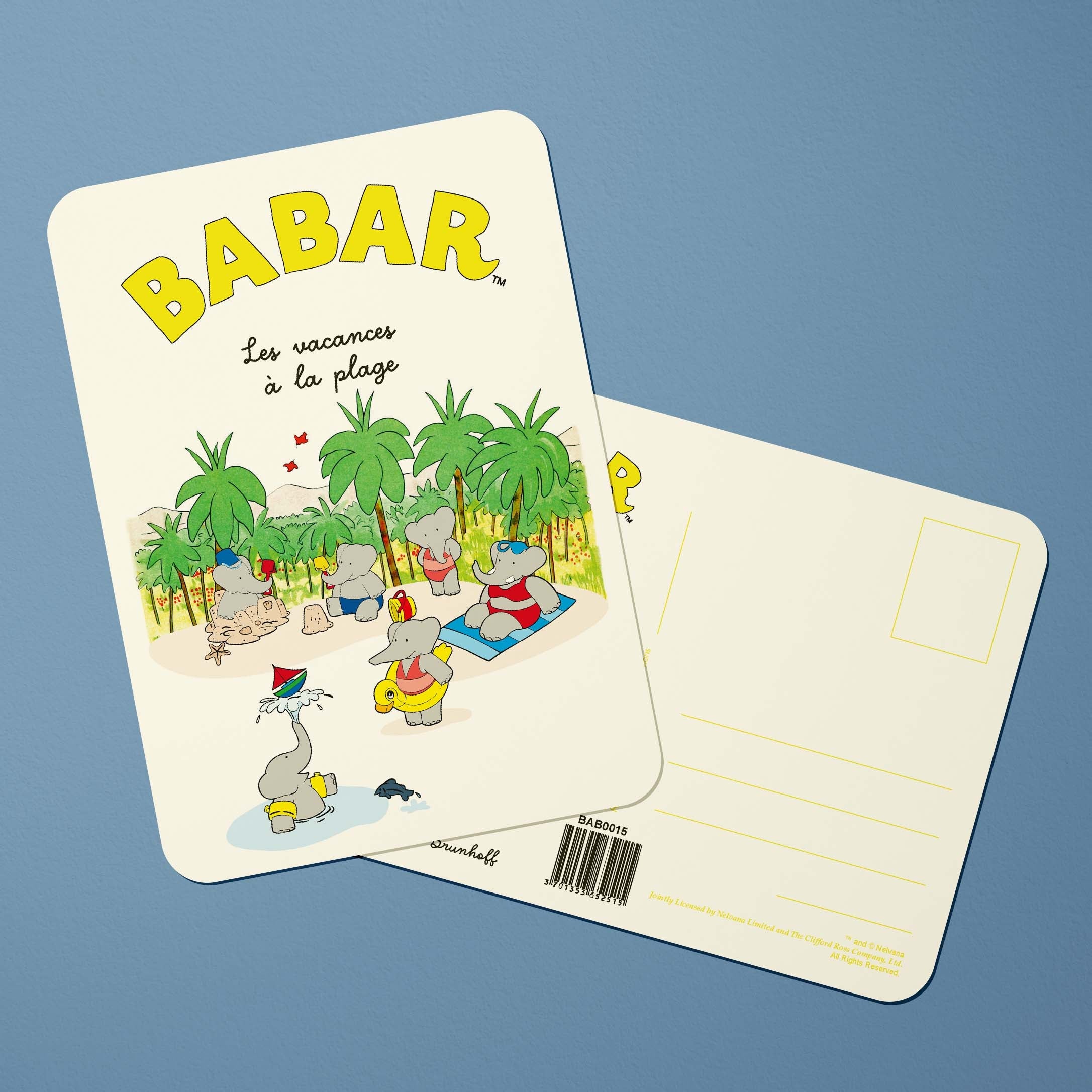 Carte postale Babar Babar à la plage