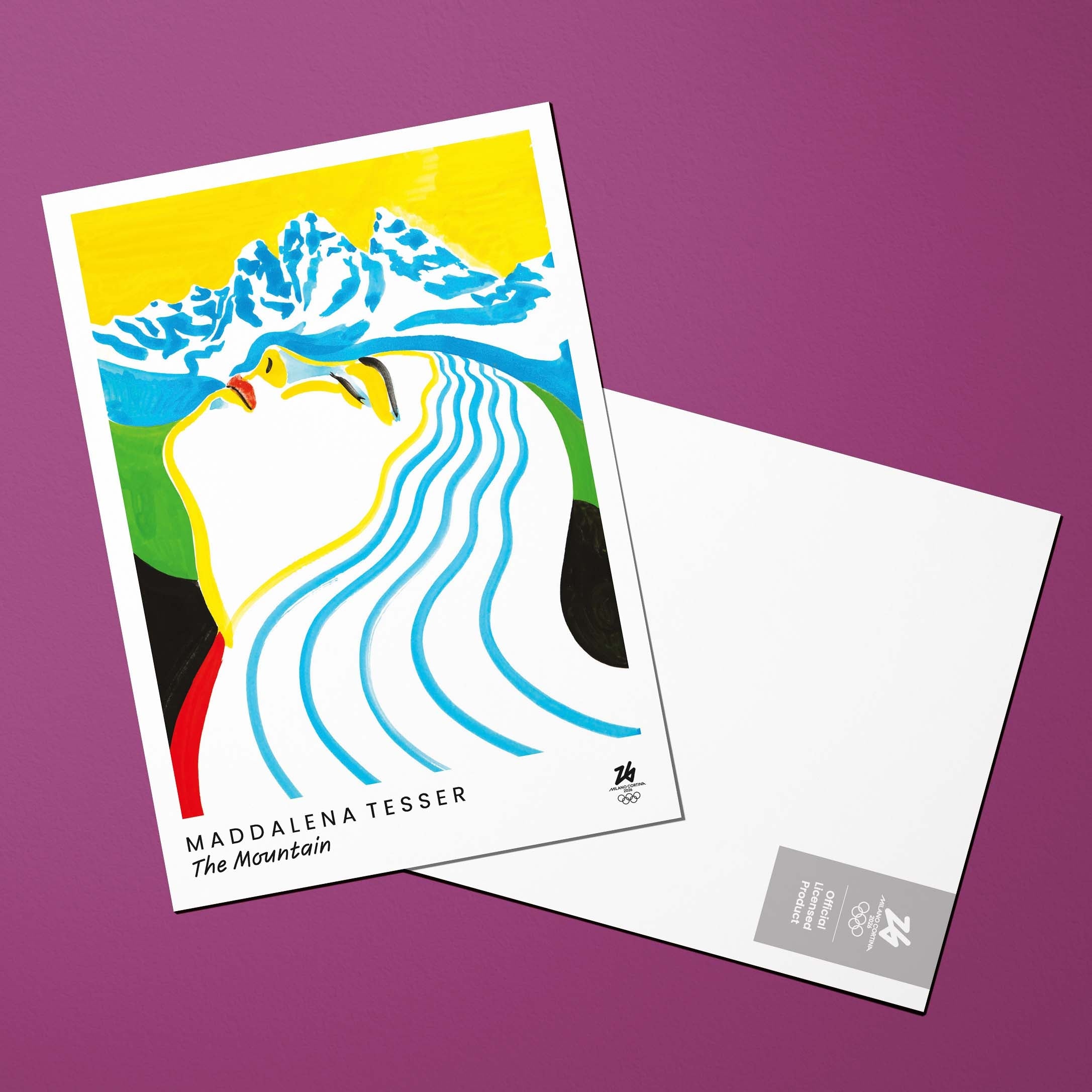 La cartolina del poster artistico olimpico Milano Cortina 2026 di Maddalena Tesser