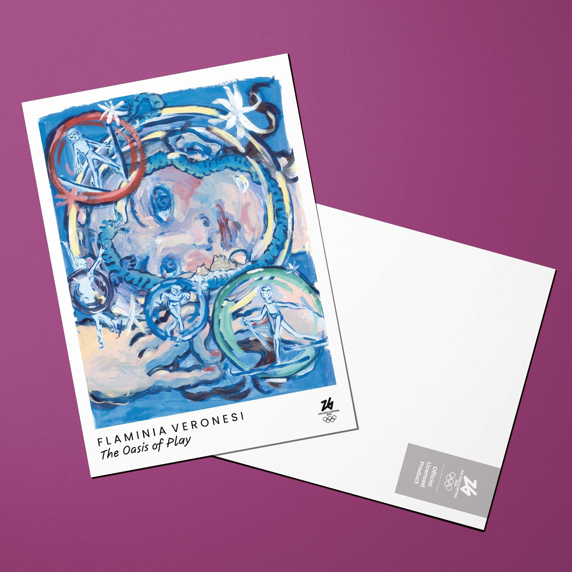 La cartolina del poster artistico olimpico Milano Cortina 2026 di Flaminia Veronesi