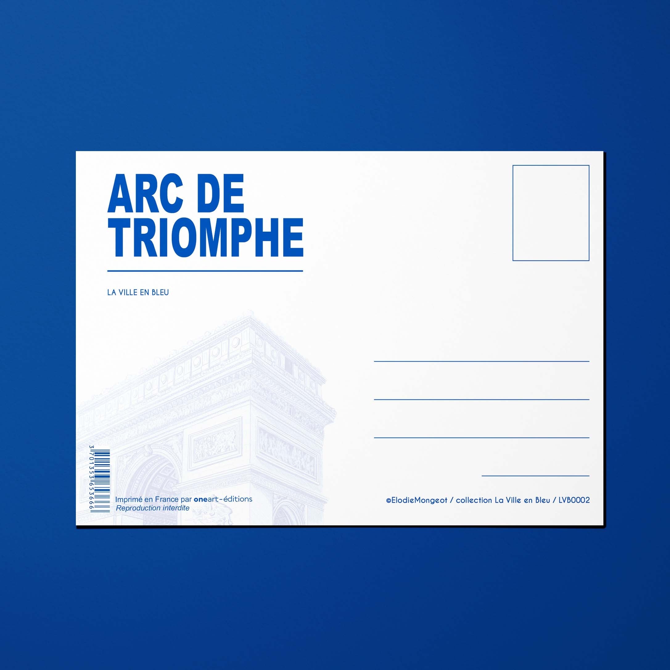 Carte postale La Ville en Bleu Arc de Triomphe