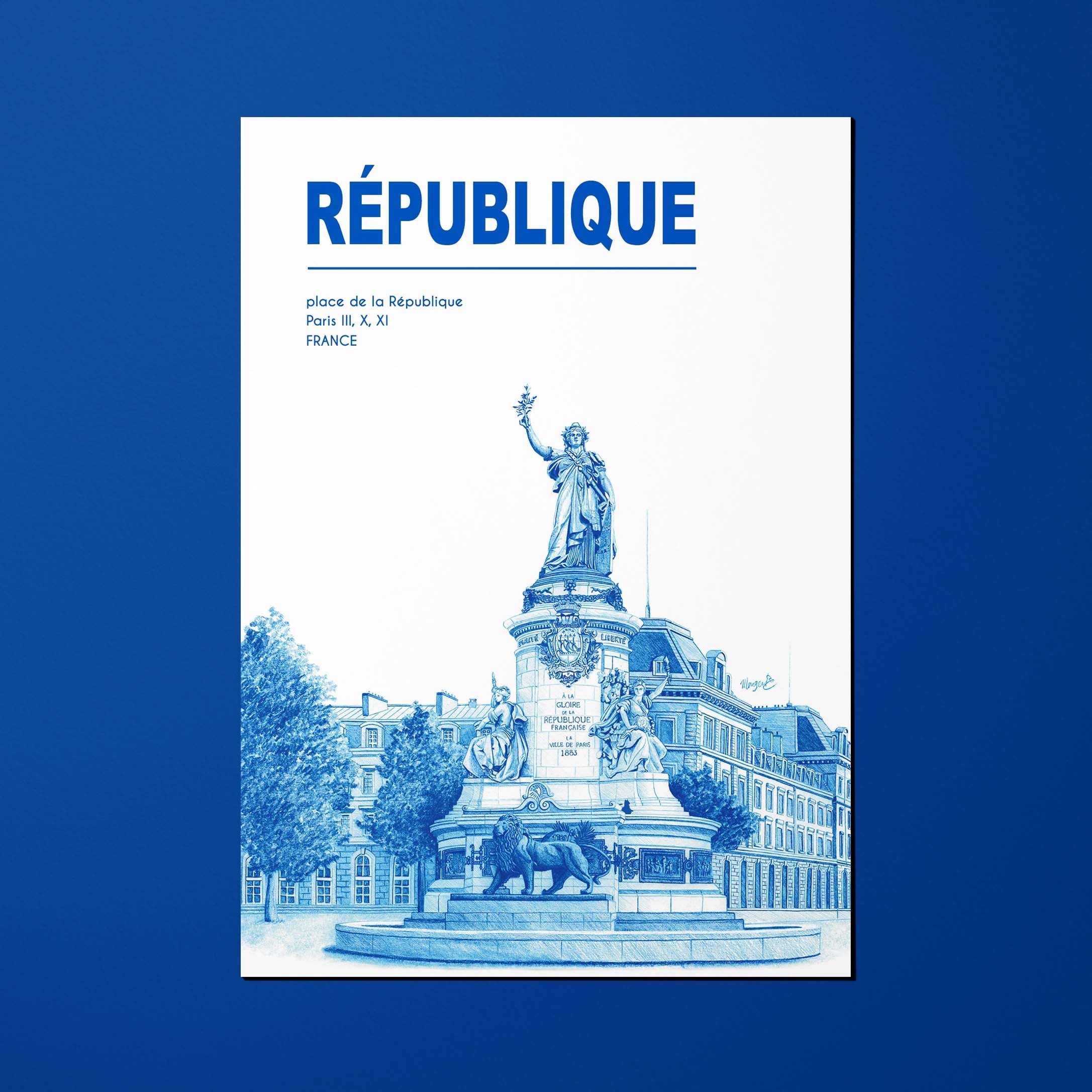 Carte postale La Ville en Bleu République