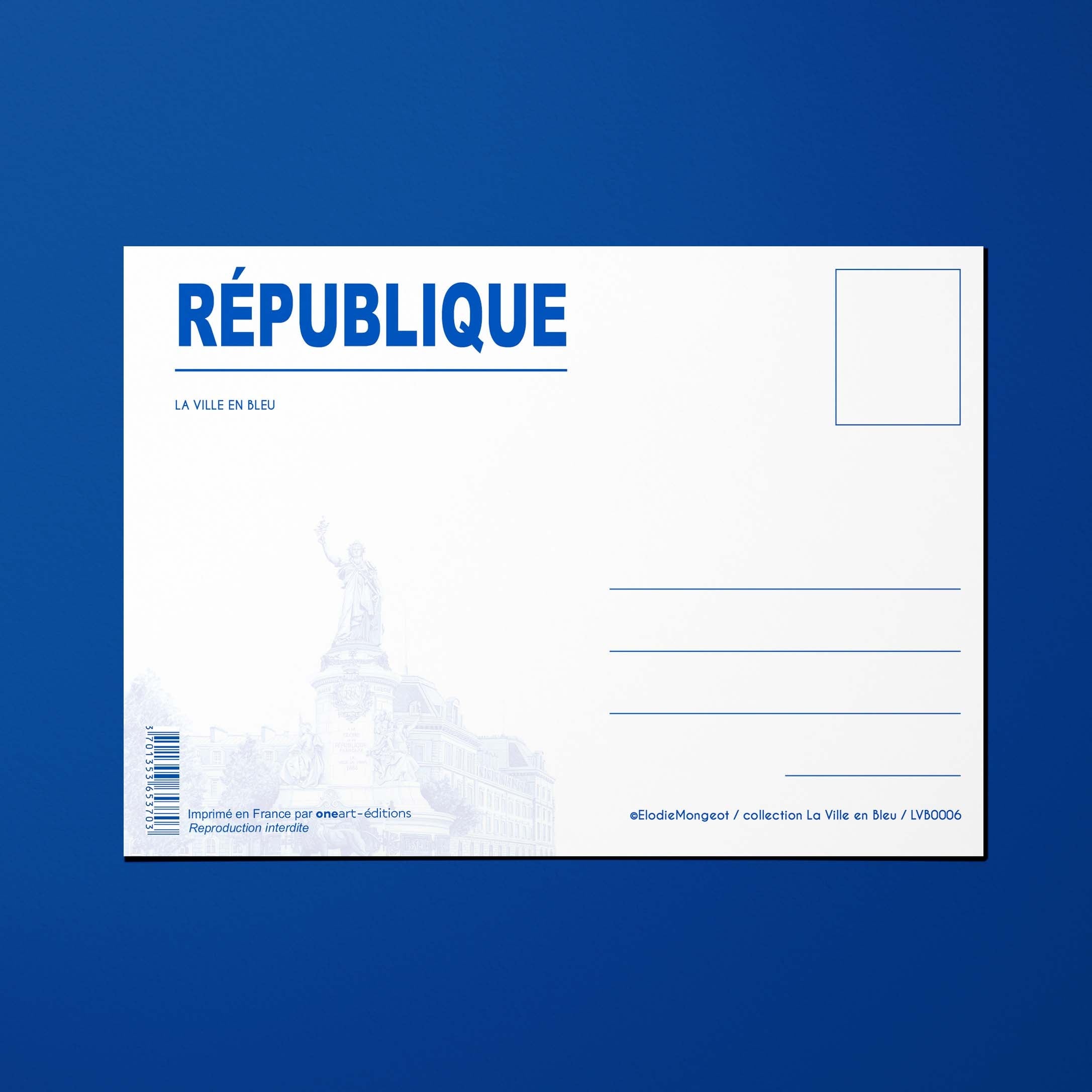 Carte postale La Ville en Bleu République