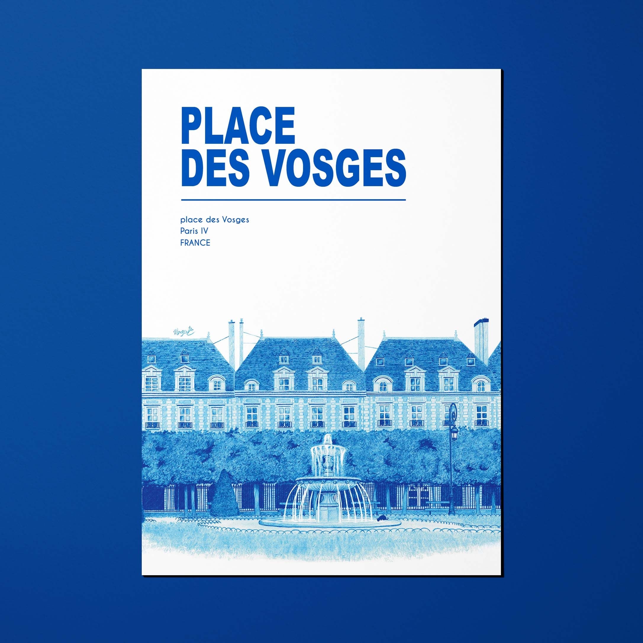 Carte postale La Ville en Bleu Place des Vosges