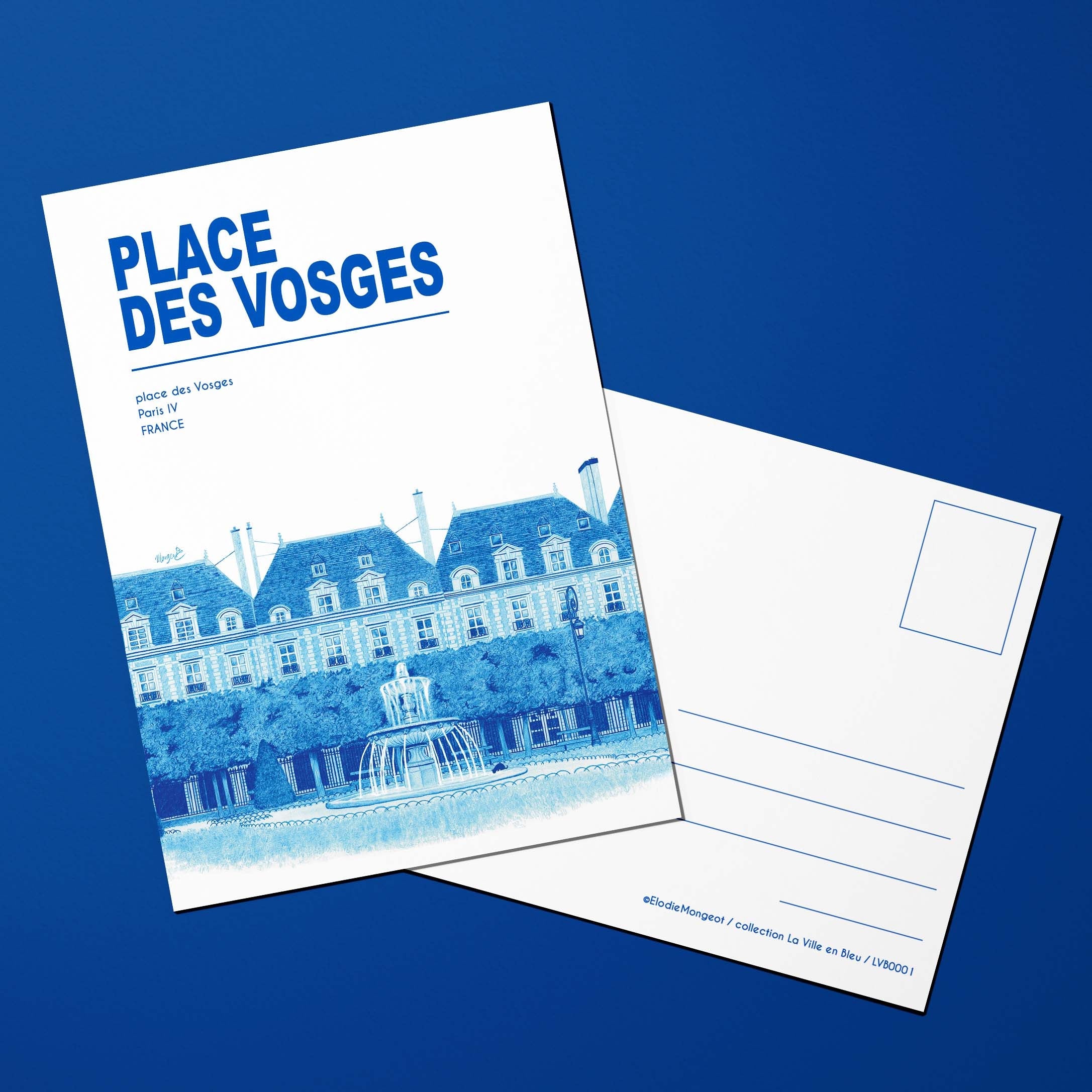 Carte postale La Ville en Bleu Place des Vosges