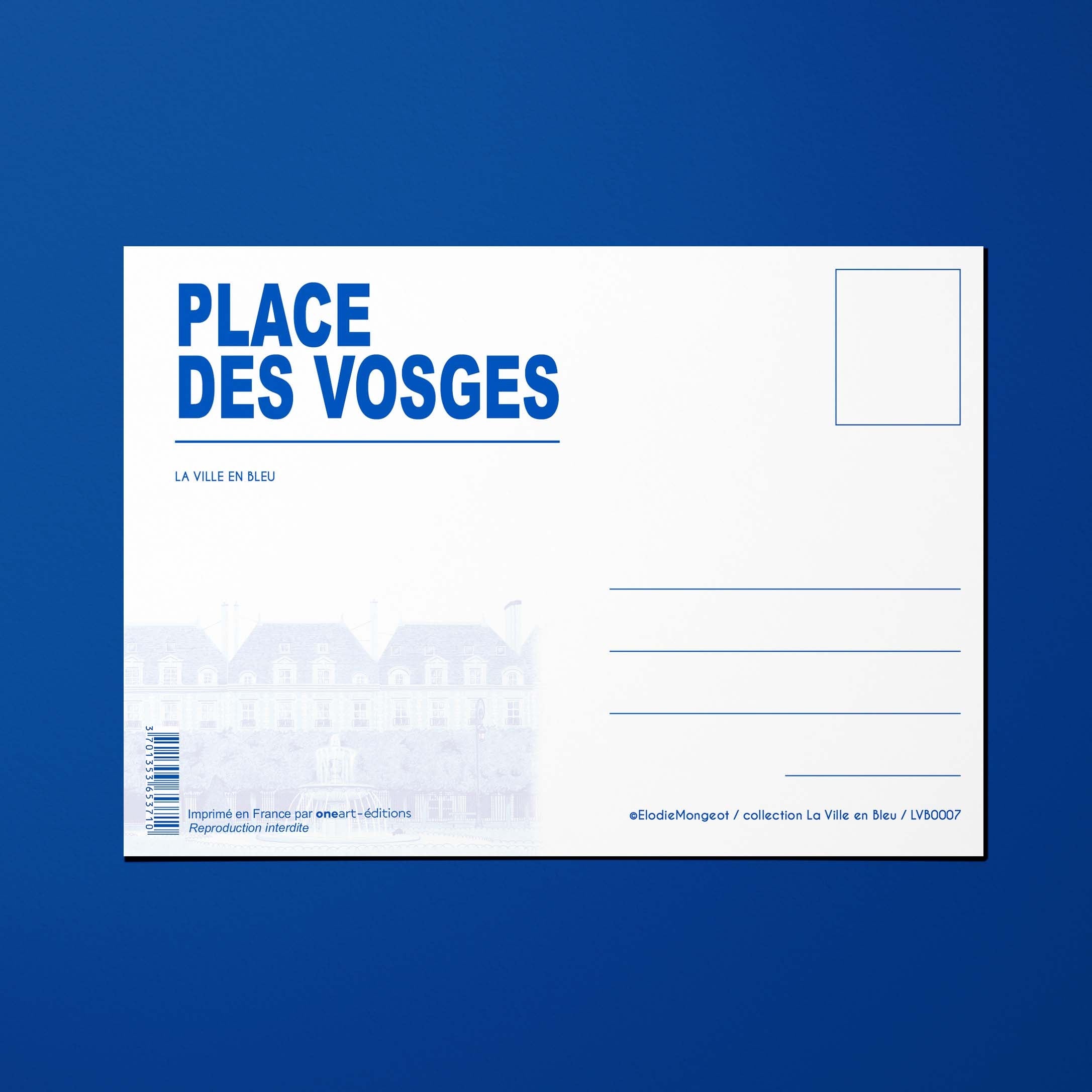 Carte postale La Ville en Bleu Place des Vosges